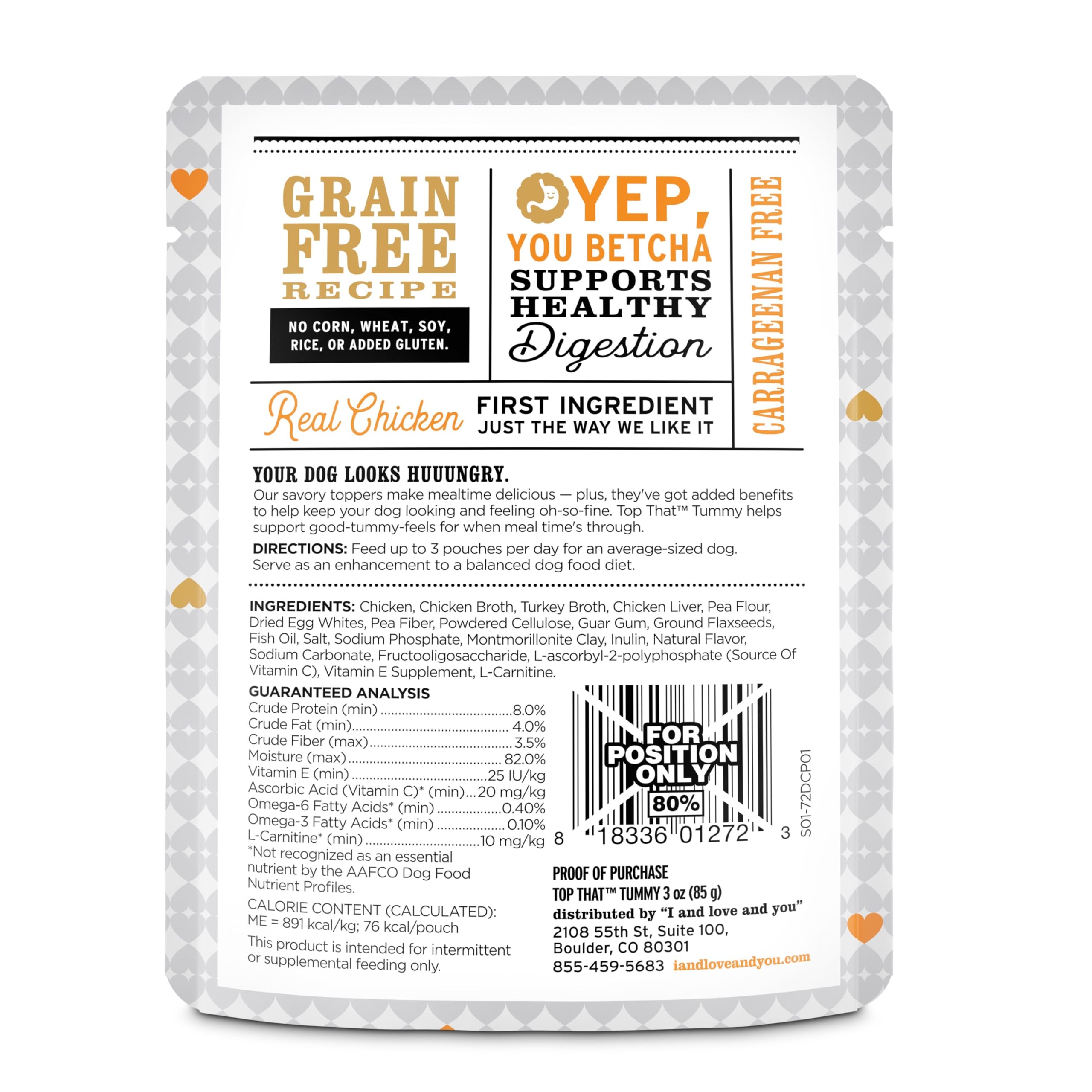 I and love and you Top That Tummy Wet Dog Food Pouch, Chicken Recipe In Gravy, 3 oz (Pack of 12)