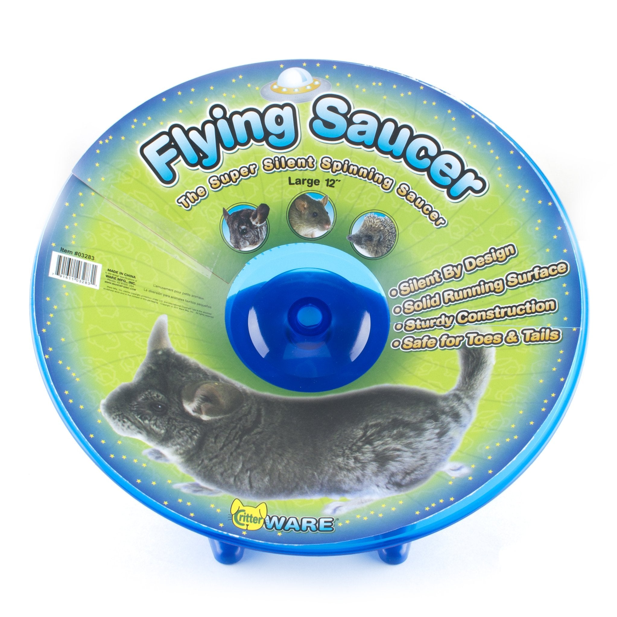 Ware Manufacturing Flying Saucer Exercise Wheel For Small Pets, 12-Inch - Colors May Vary