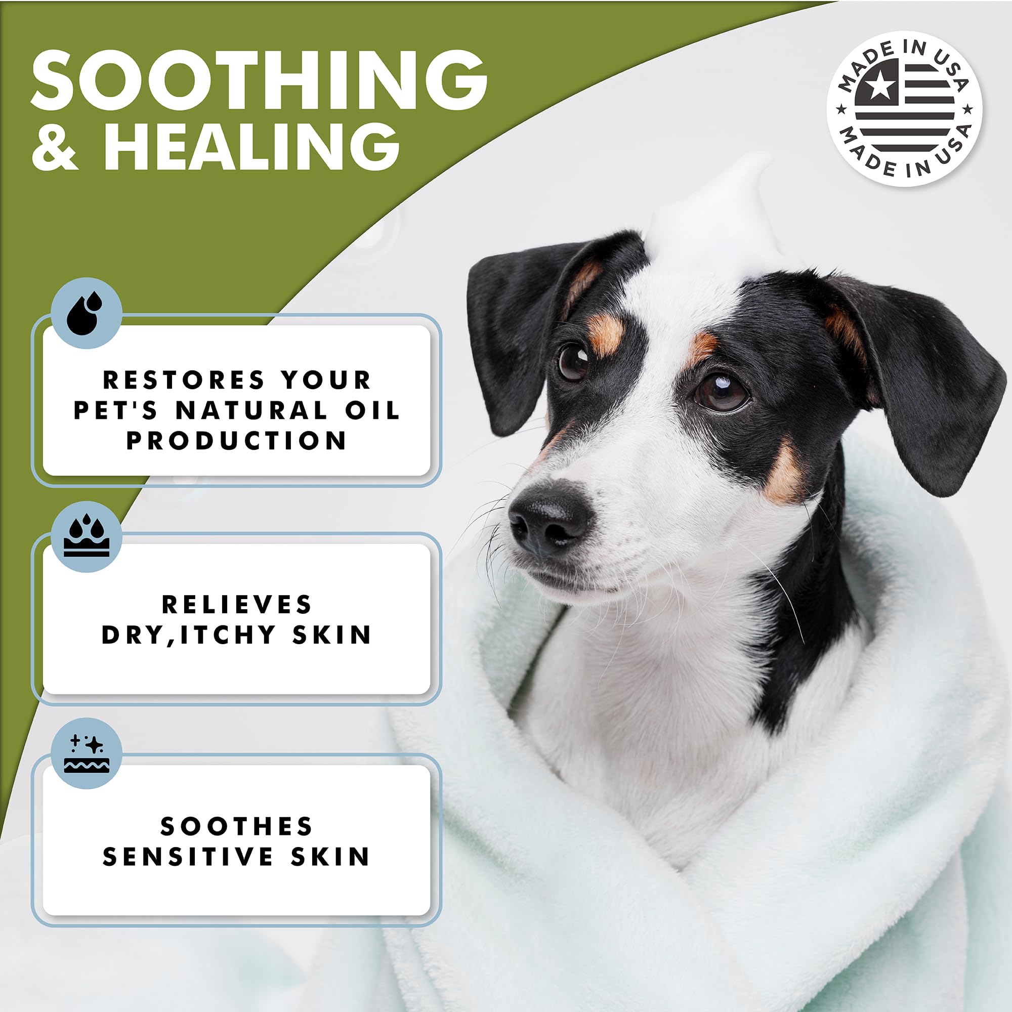 Oatmeal Dog Shampoo & Conditioner 17oz [USA] 5 in 1 Plant-Based Organic Sulfate-Free Soap-Free-Tearless Moisturizer for Dandruff