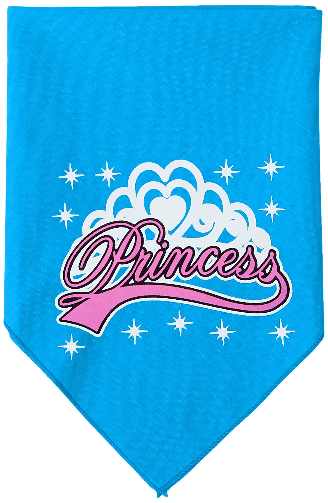 Pet and Dog Bandana Screen Printed, &quot;I'm A Princess&quot; Turquoise Small