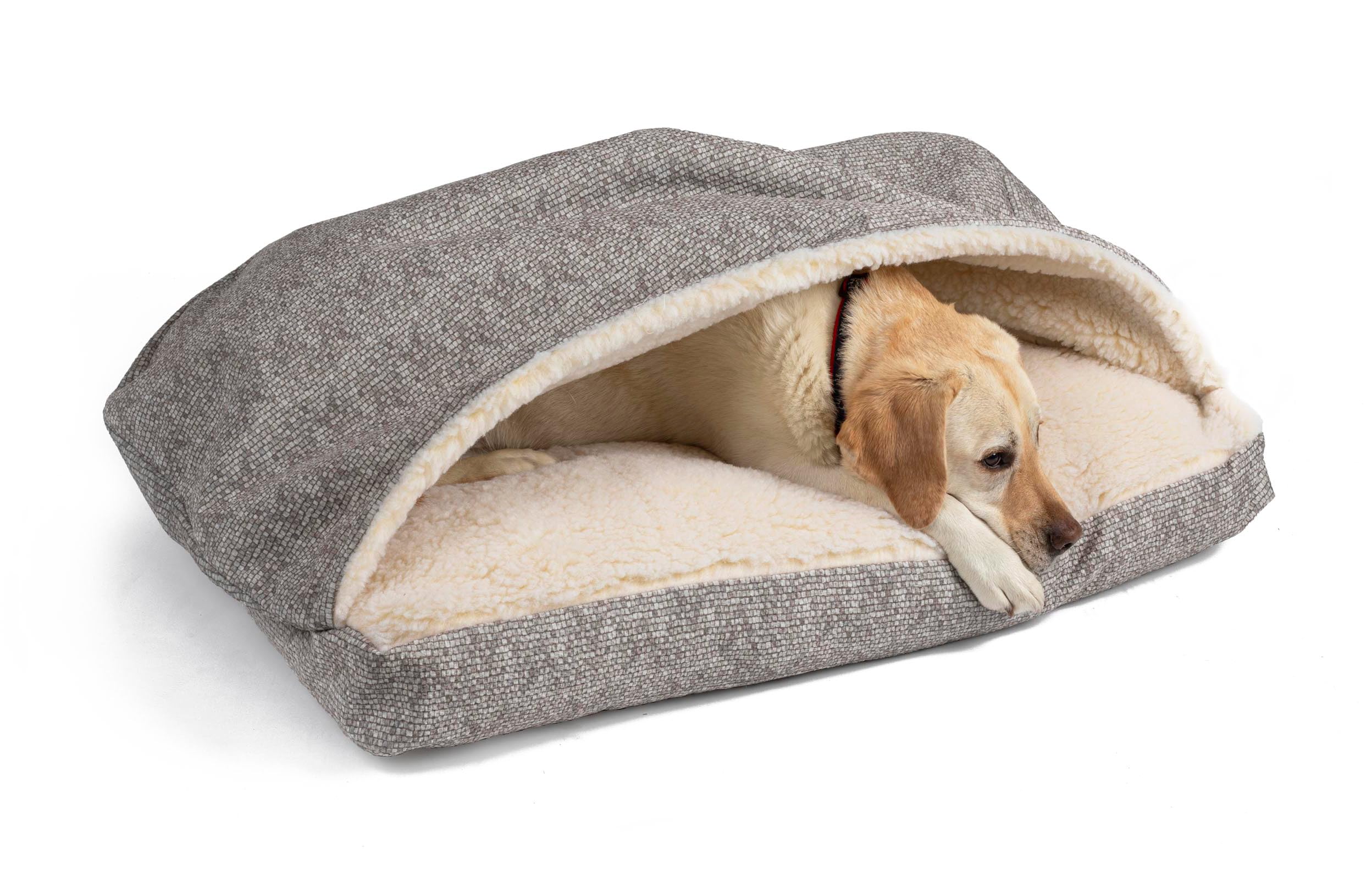 Snoozer Pet Products Luxury Rectangle Cozy Cave Dog Bed With Microsuede, Showdog Collection, Small, Merlin Linen