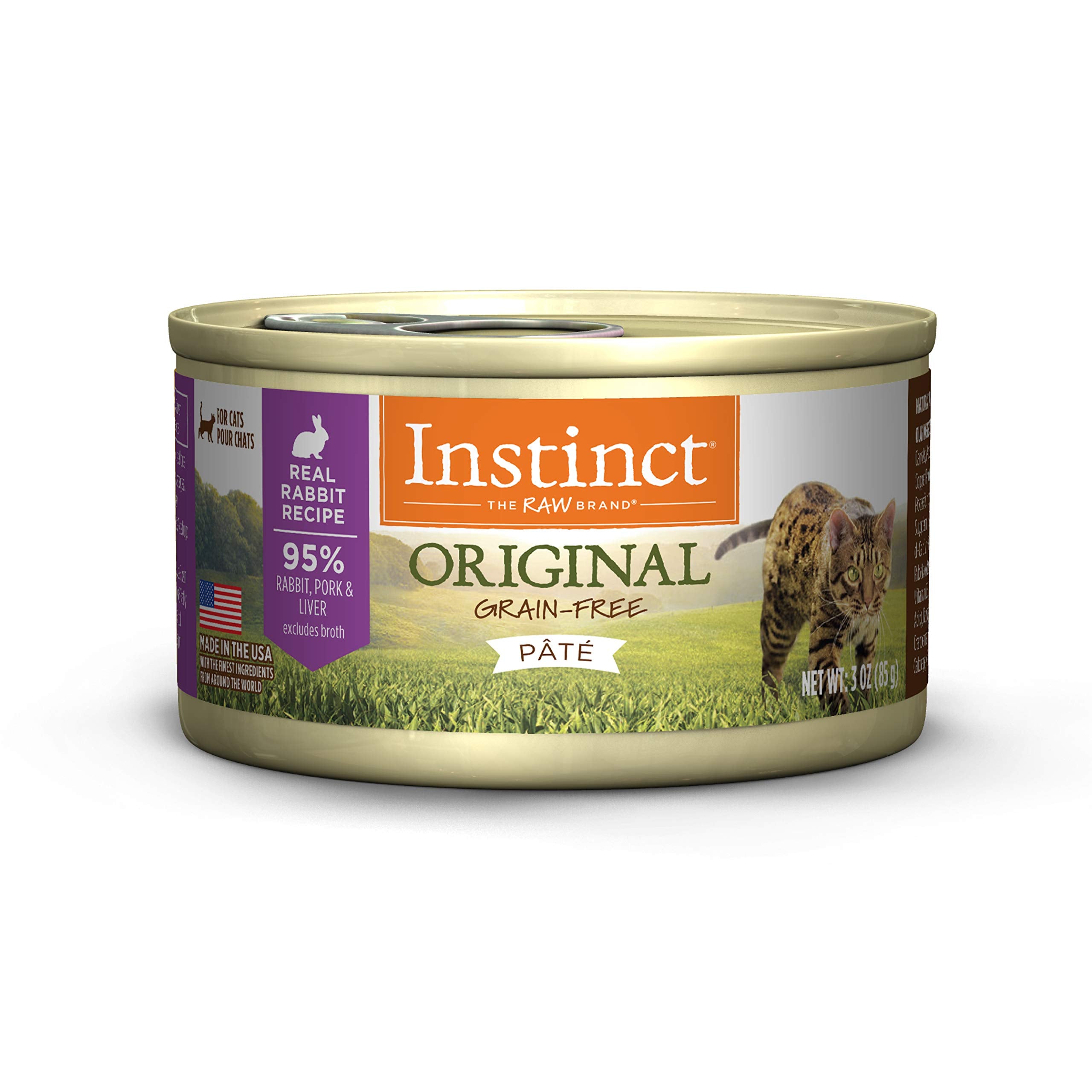 Instinct Original Grain Free Real Rabbit Recipe Natural Wet Canned Cat Food, 3 oz. Cans (Case of 24)