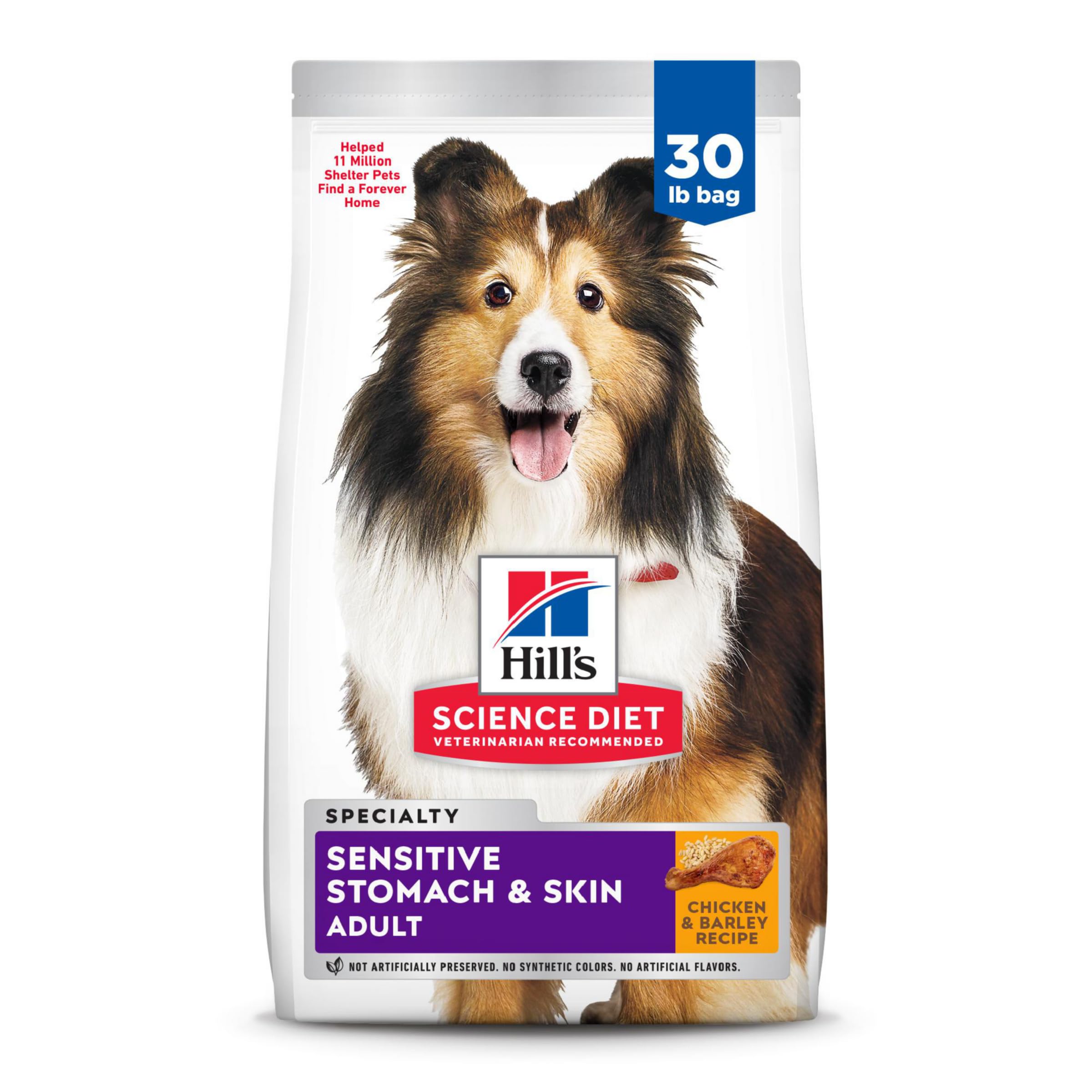 Hills Science Diet Dry Dog Food, Adult, Sensitive Stomach & Skin, Chicken Recipe, 30 lb. Bag