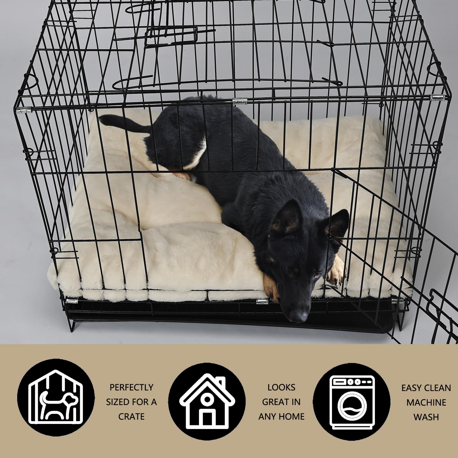Nononfish Large Dog Crate Pads 48 X 30 Washable With Anti-Slip Bottom Fit Metal Dog Crates Or Kennel,Deluxe Cozy Xxlarge Pet Cra