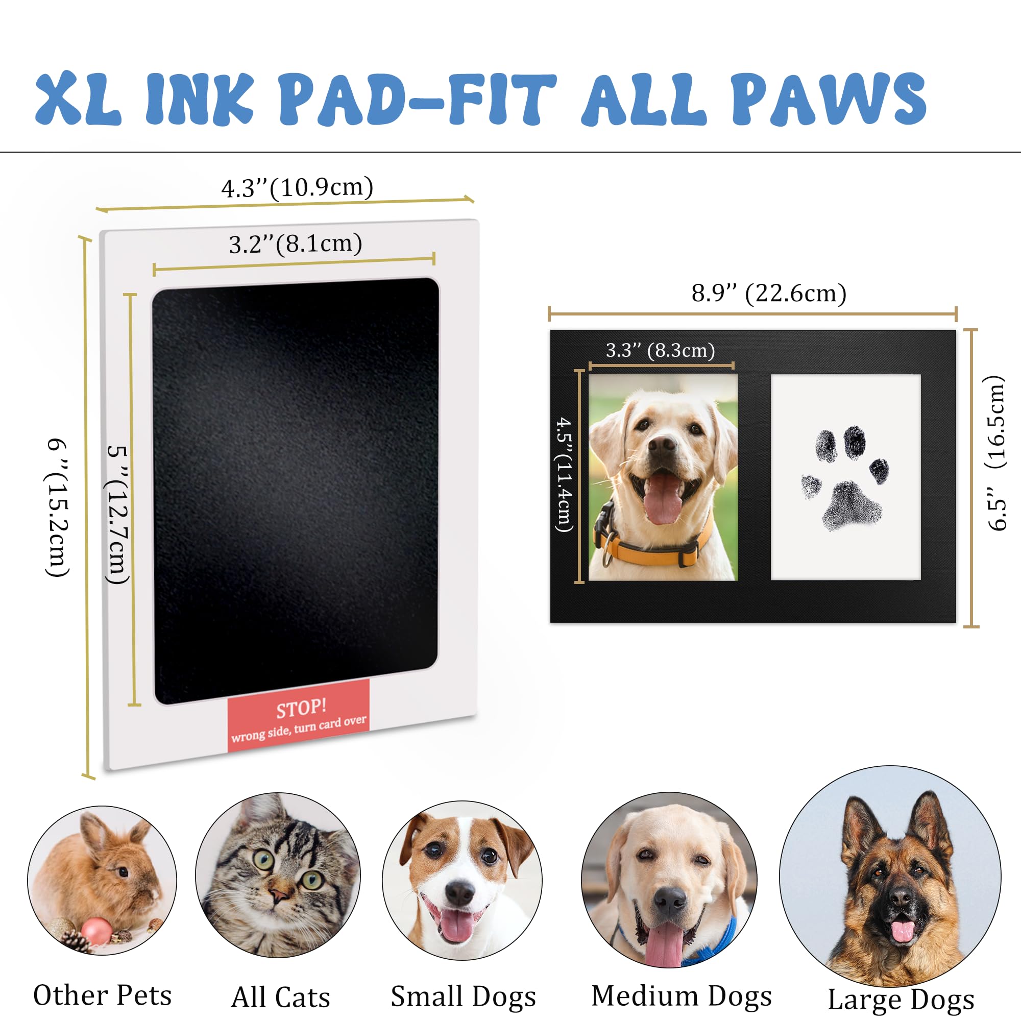 Mypawlets Inkless Paw Print Kit,[Extra Large] Pet Safe Clean Touch Ink Pad,Mess-Free Paw Print Stamp Pad For Dogs Cat,Dog Nose P