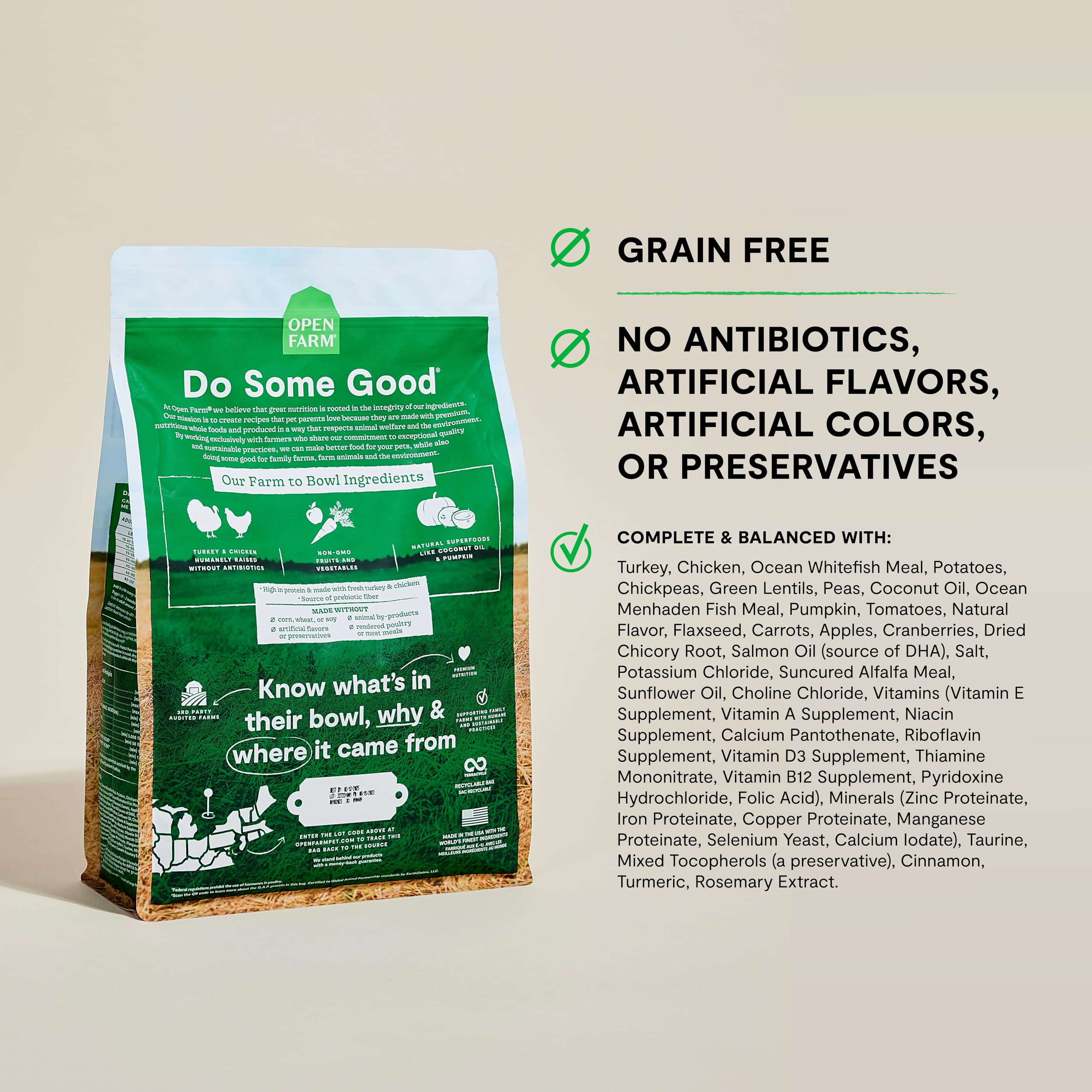Open Farm Grain-Free Dry Dog Food with Ethically Sourced Ingredients, Non-GMO Veggies & Superfoods to Support Overall Health, Ho