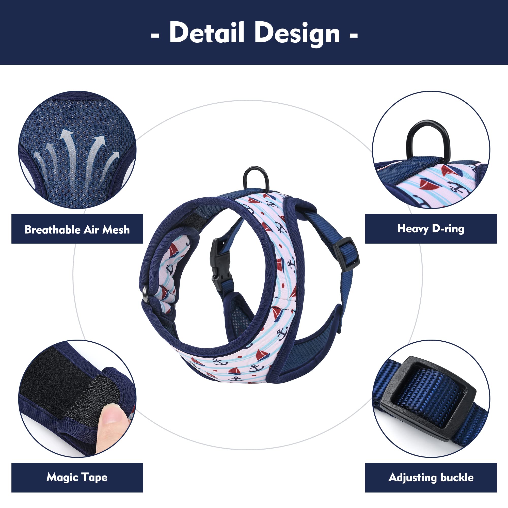 Mile High Life Step In Dog Harness For Small Dogs No Pull, Easy Get On Air Mesh Vest Harness, Adjustable Easy Closures Both Neck