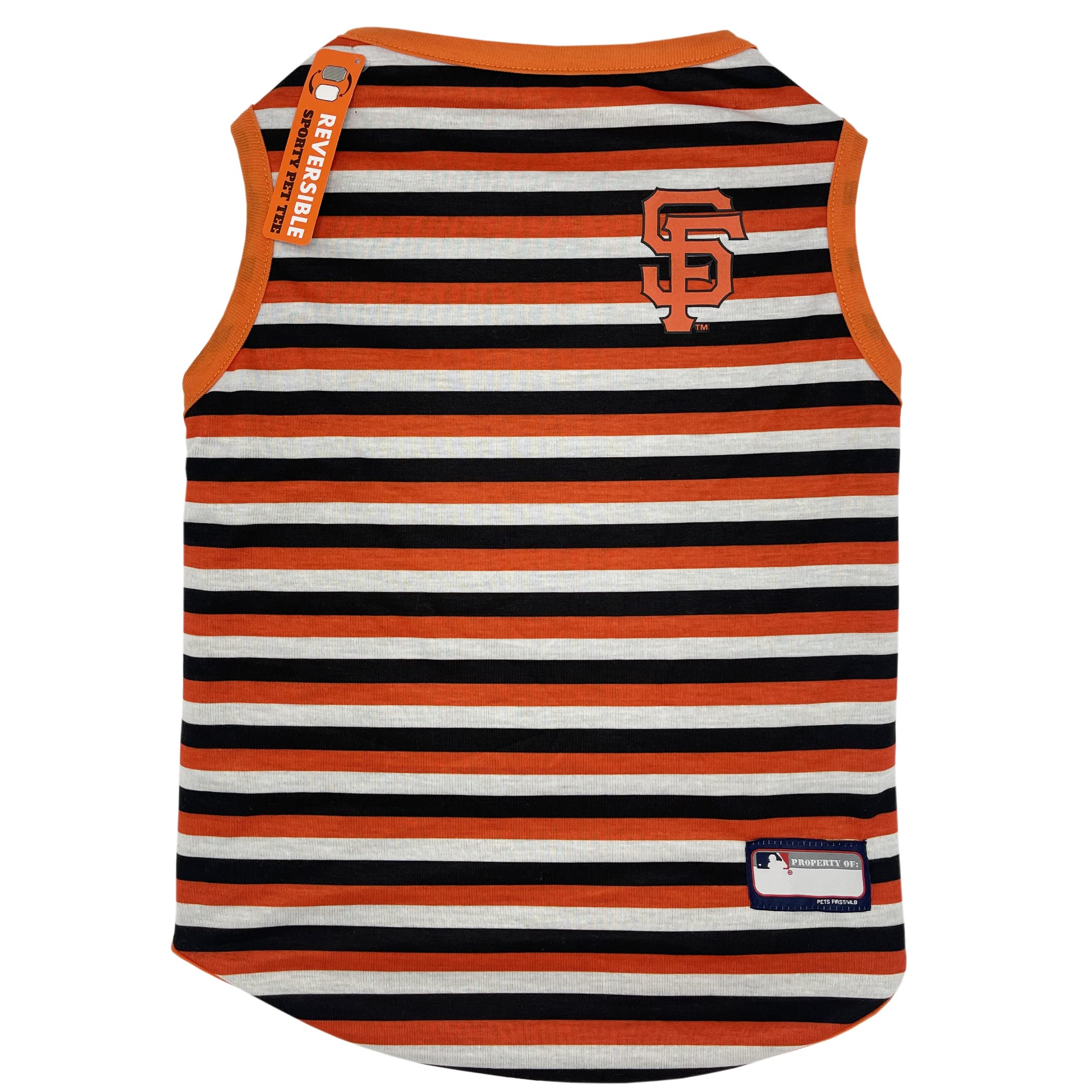 Pets First Mlb San Francisco Giants Reversible T-Shirt, X-Large For Dogs & Cats. A Pet Shirt With The Team Logo;Stripe Tee Shirt