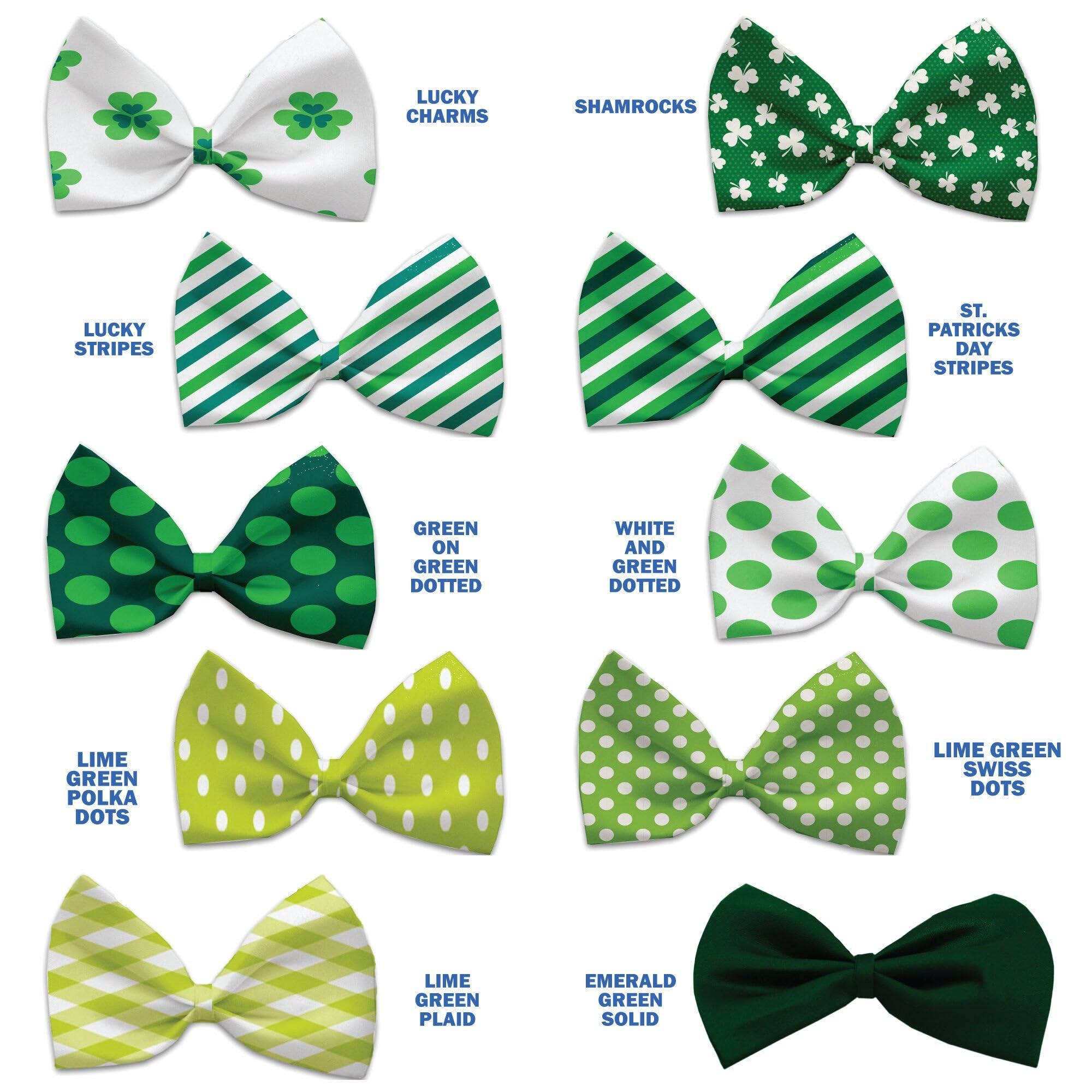Pet, Dog and Cat Bow Ties, &quot;St. Patrick's Day Group&quot; *Available in 10 different pattern options!* Collar Strap St Patricks Day Stripes