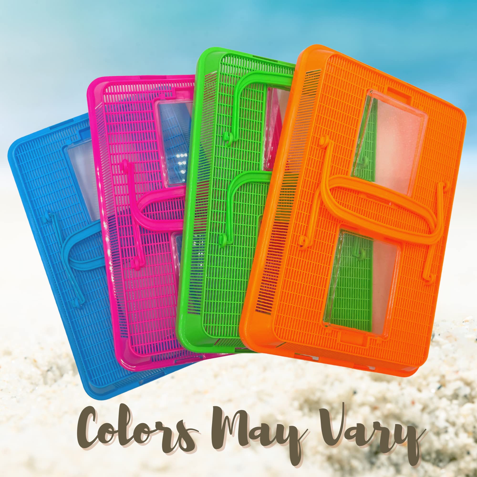 Needzo Hermit Crab Tank With Carrier Handles, Plastic Terrariums For Reptiles, Crabs, Lizards, And More, 12.5 Inches