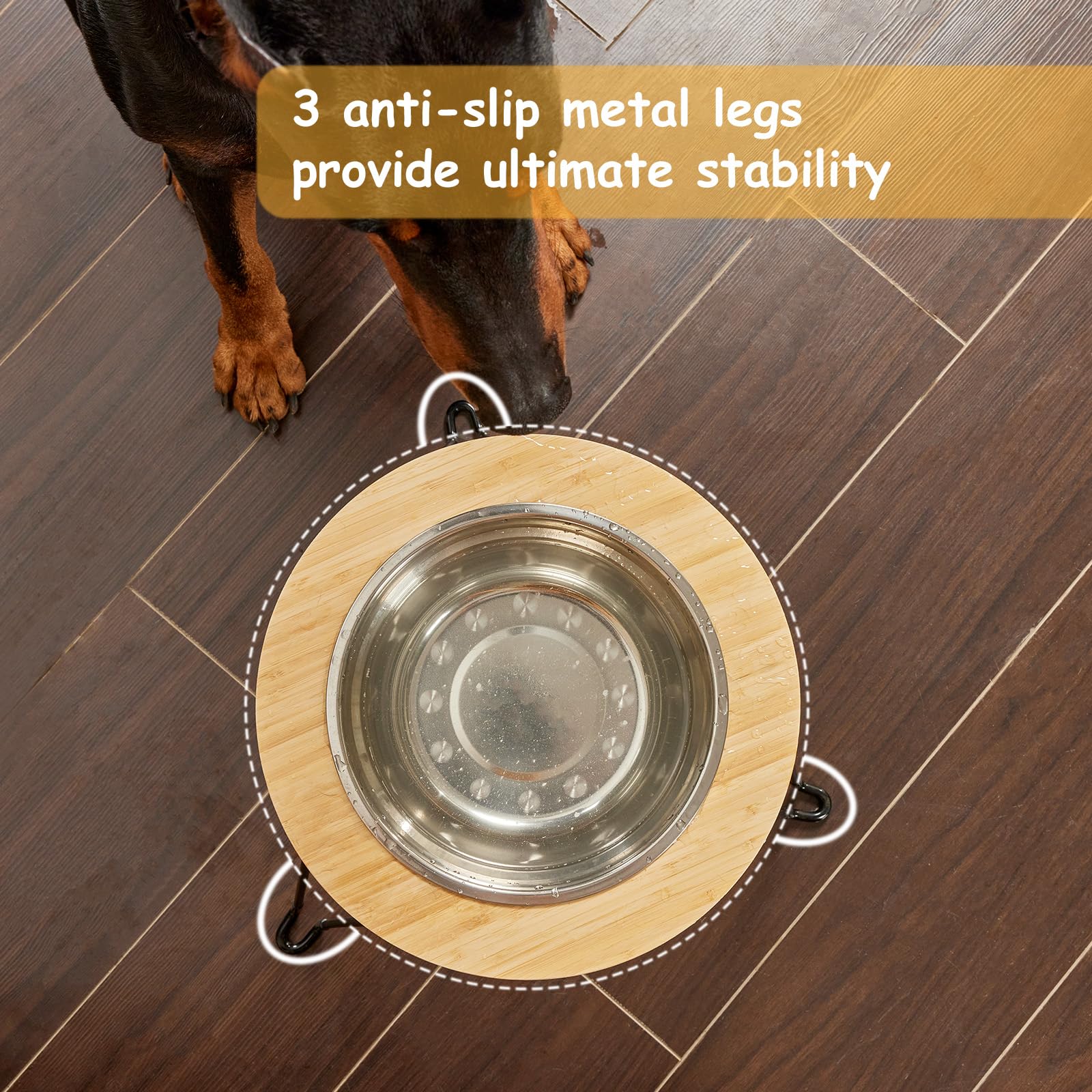 Yangbaga Elevated Dog Bowl for Large Dogs,16.3in High Extra Large Dog Bowl Stand,Comes with a Stainless Steel Bowl with Capacity