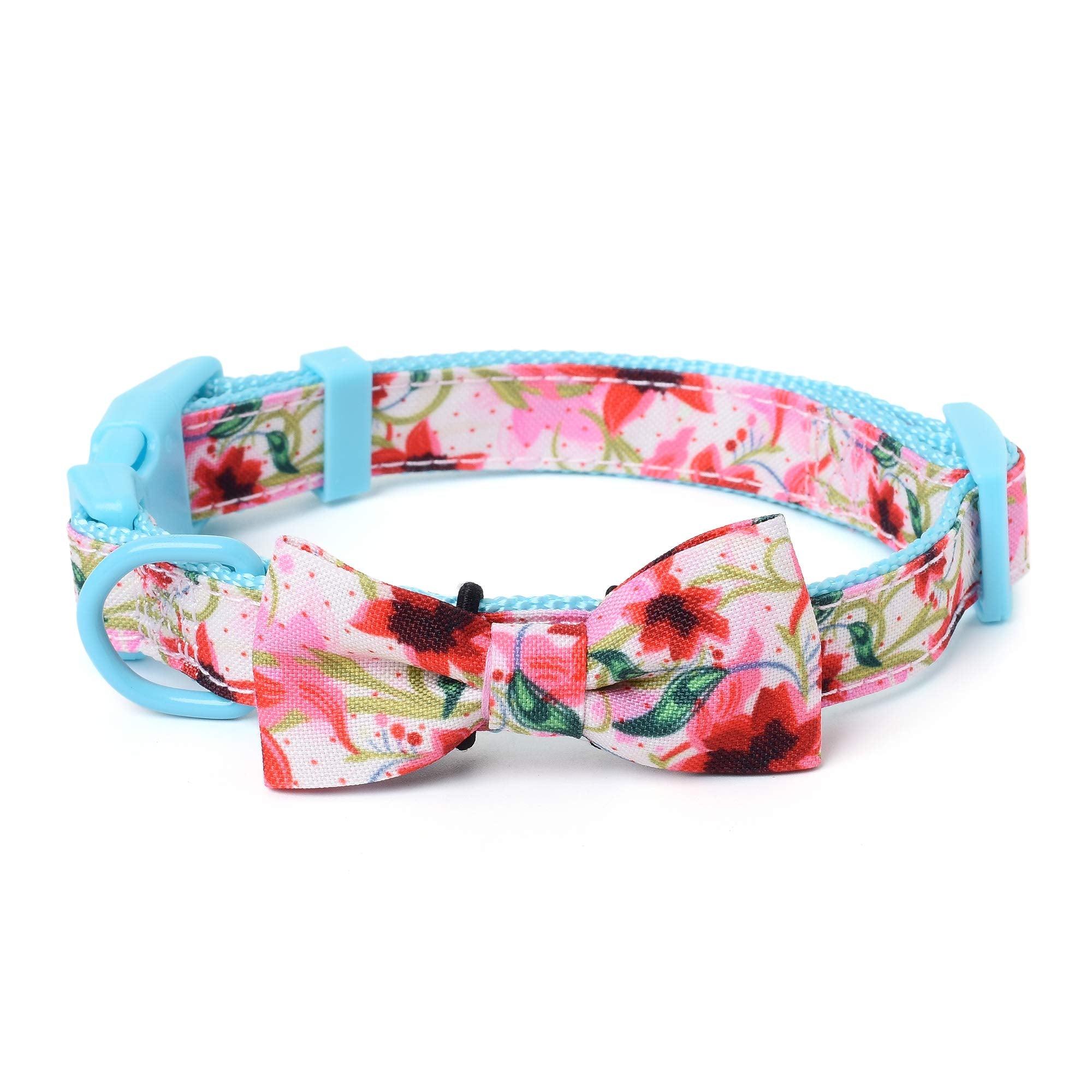 Mile High Life | Girl Dog Collars | Cute Bowtie Dog Collar | Soft Poly Cotton Fabric Collars For Medium Dogs | Flower & Fruit Pa