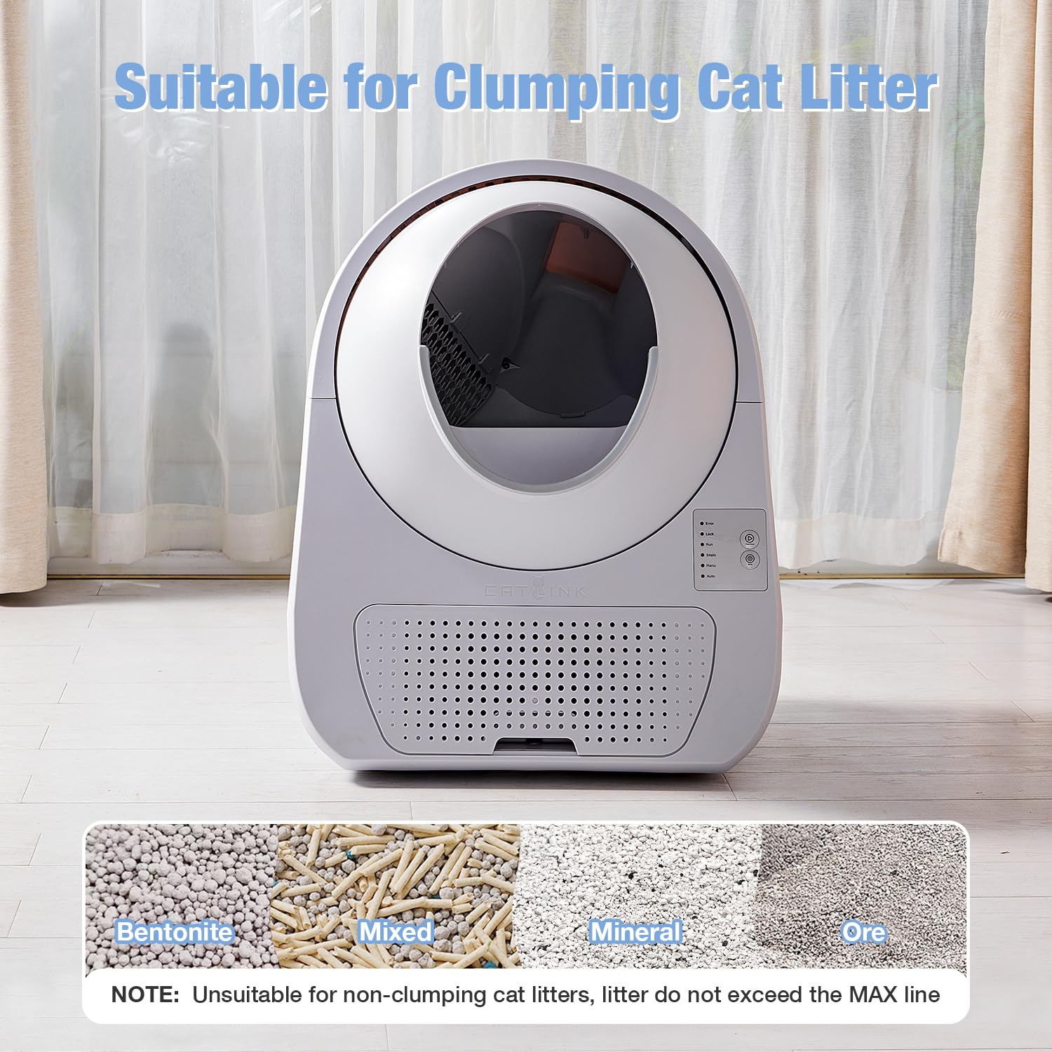 Catlink Self Cleaning Cat Litter Box, Automatic Cat Litter Box, Double Odor Removal, Cat Litter Box For Cats From 3.5 Pounds To 22 Pounds (Young Version)