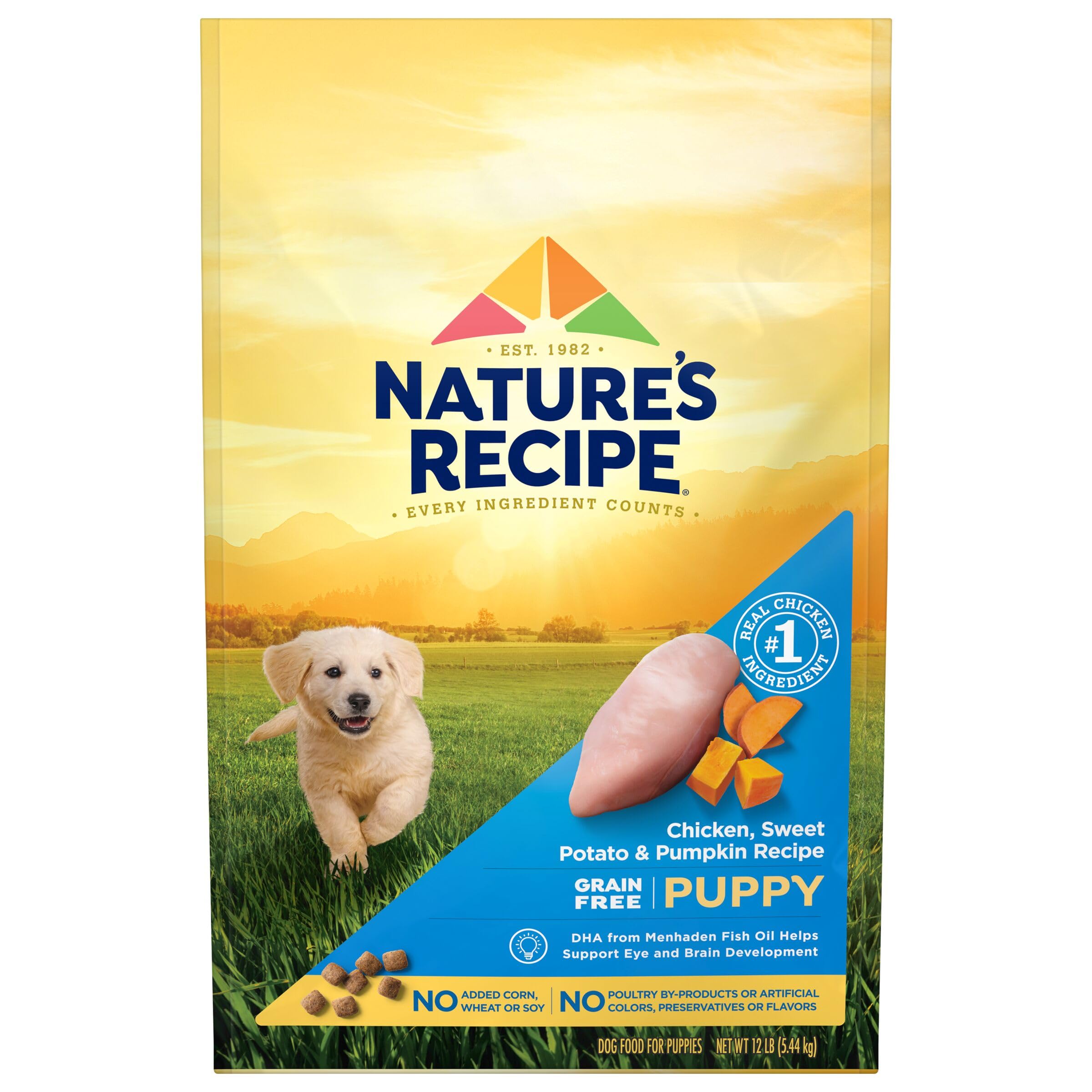 Natures Recipe Grain Free Puppy Chicken, Sweet Potato & Pumpkin Recipe Dry Dog Food, 12 lb. Bag
