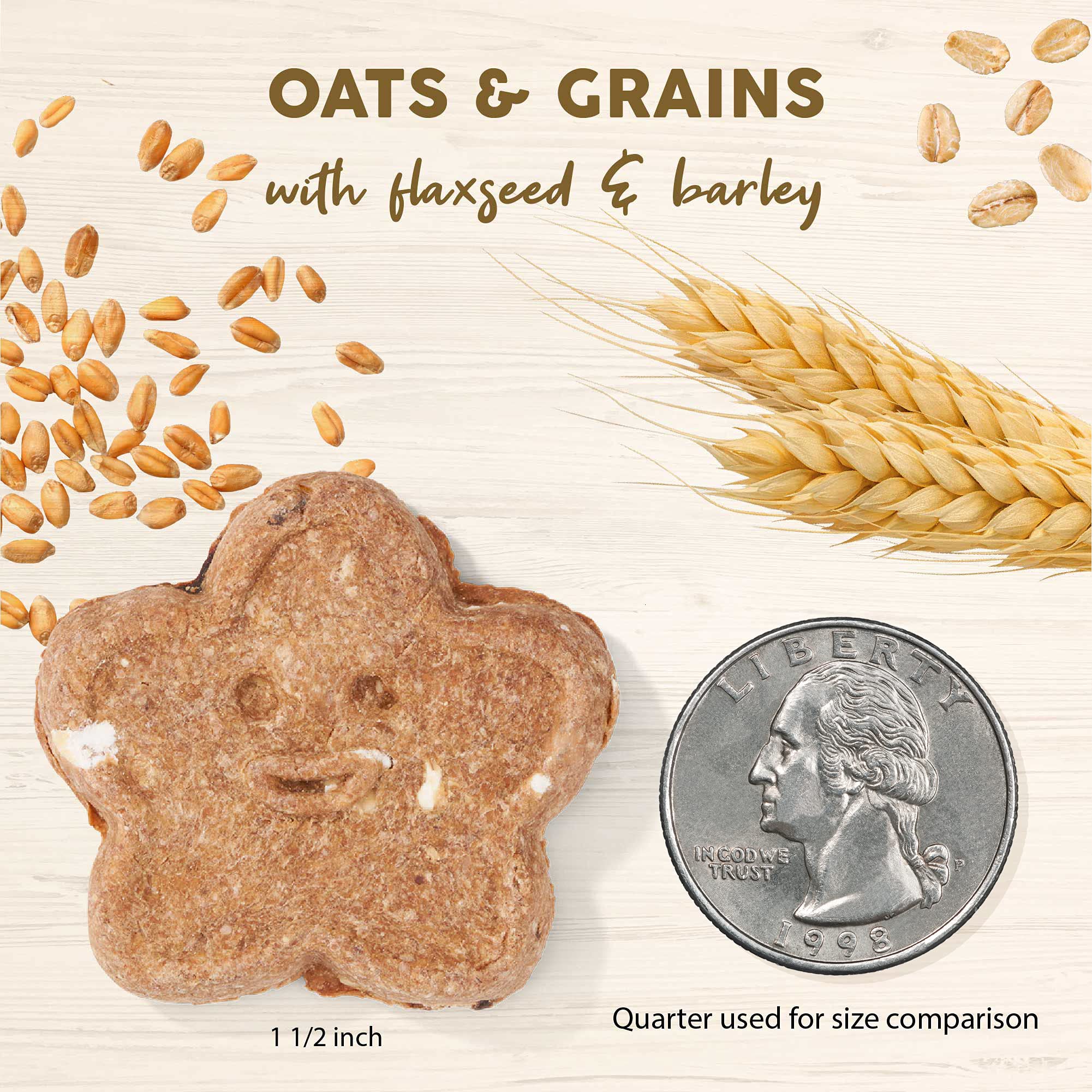 Cloud Star Wag More Bark Less Oats & Grains Crunchy Dog Treats, Peanut Butter, 3 lbs. Pouch