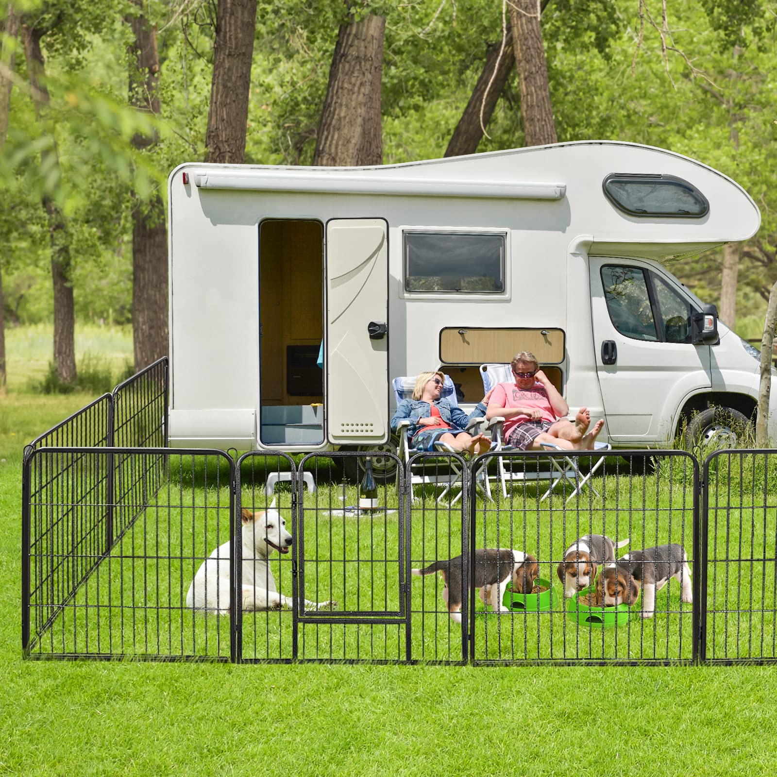 Zeny Dog Playpen Outdoor, Indoor Pet Pen, 16 Panels Dog Fence For Small/Medium Dogs, 32 Inch Heavy Duty Pet Exercise Pen For Rab