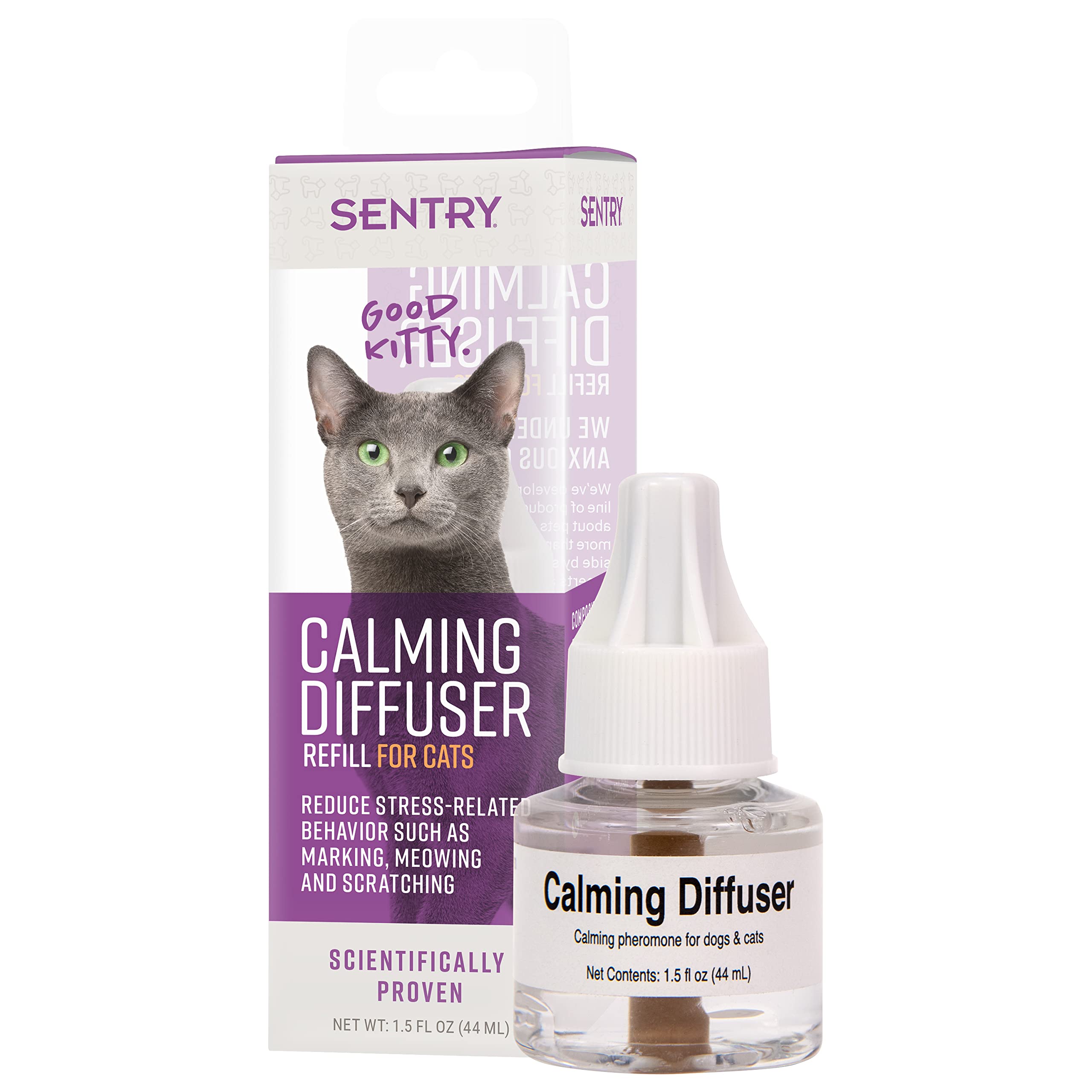 Sentry Calming Diffuser Sentry Calming Diffuser Refill for Cats, Reduces Stress and Bad ...