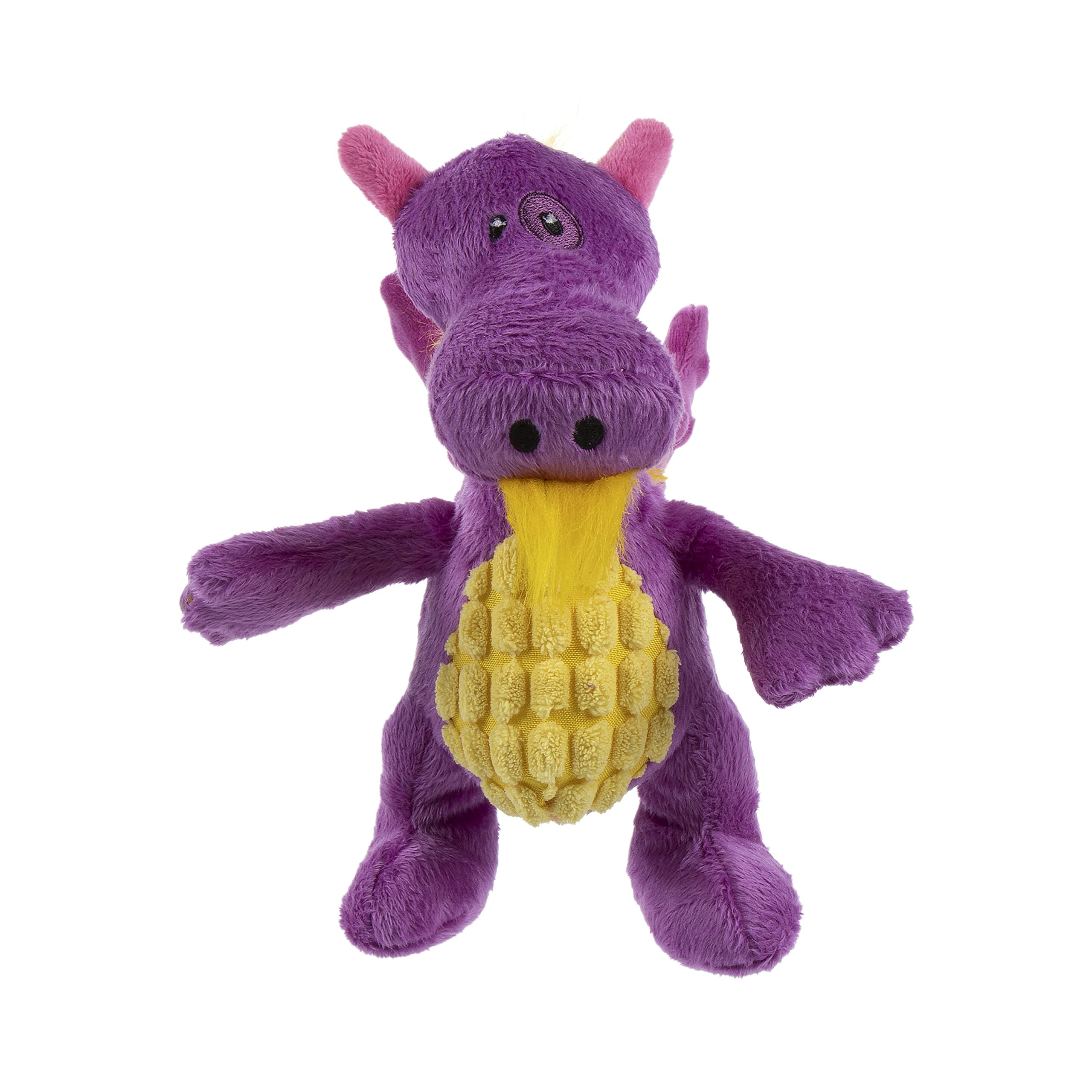 Trustypup Tough 'N Fun Dragon Squeaky Plush Dog Toy, Chew Guard Technology - Purple, One Size (71149)