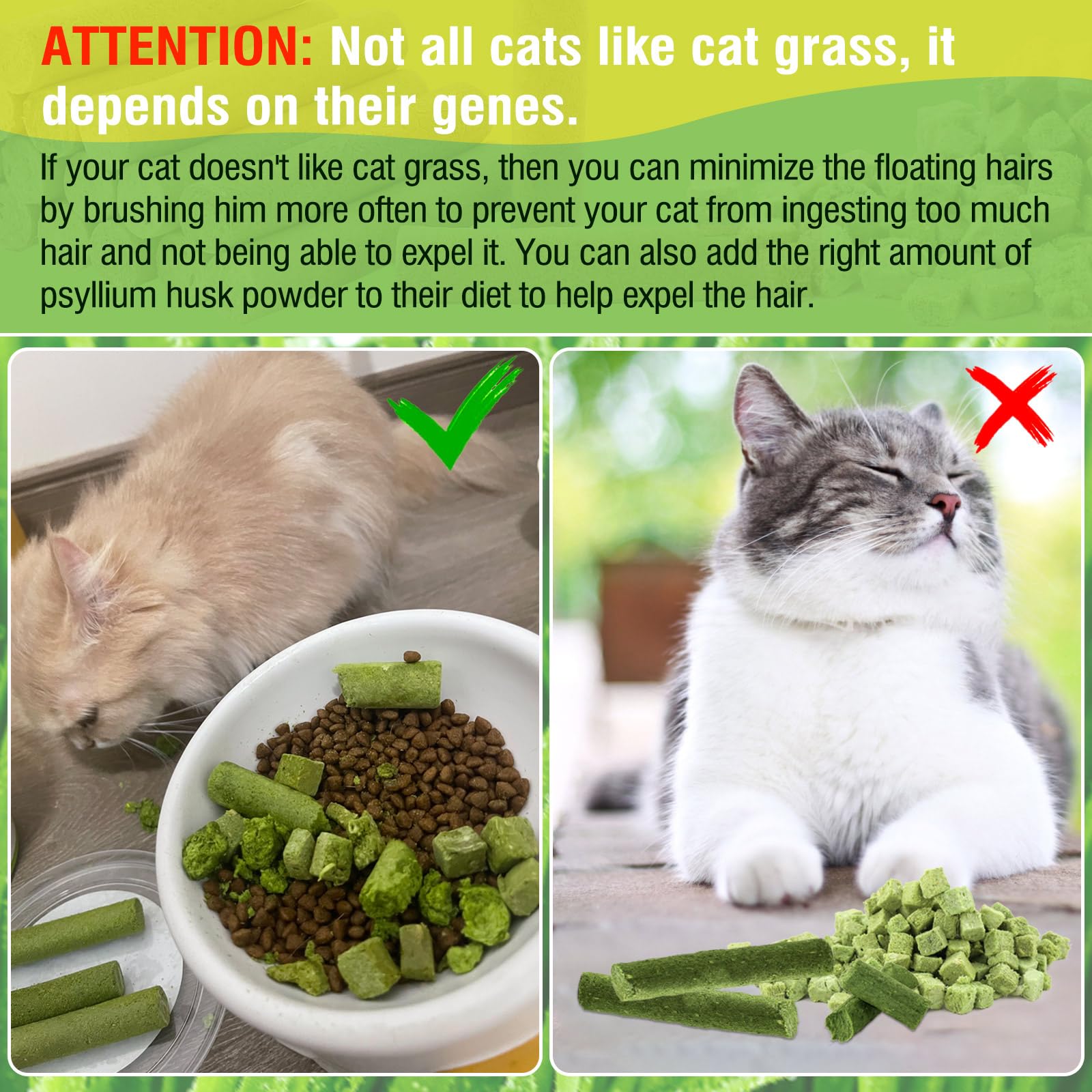 Hkpetie 225g Cat Grass Teething Stick, Delicious Cat Treat Snack Edible Cat Chew Toy for Teeth Cleaning and Hairball Removal in