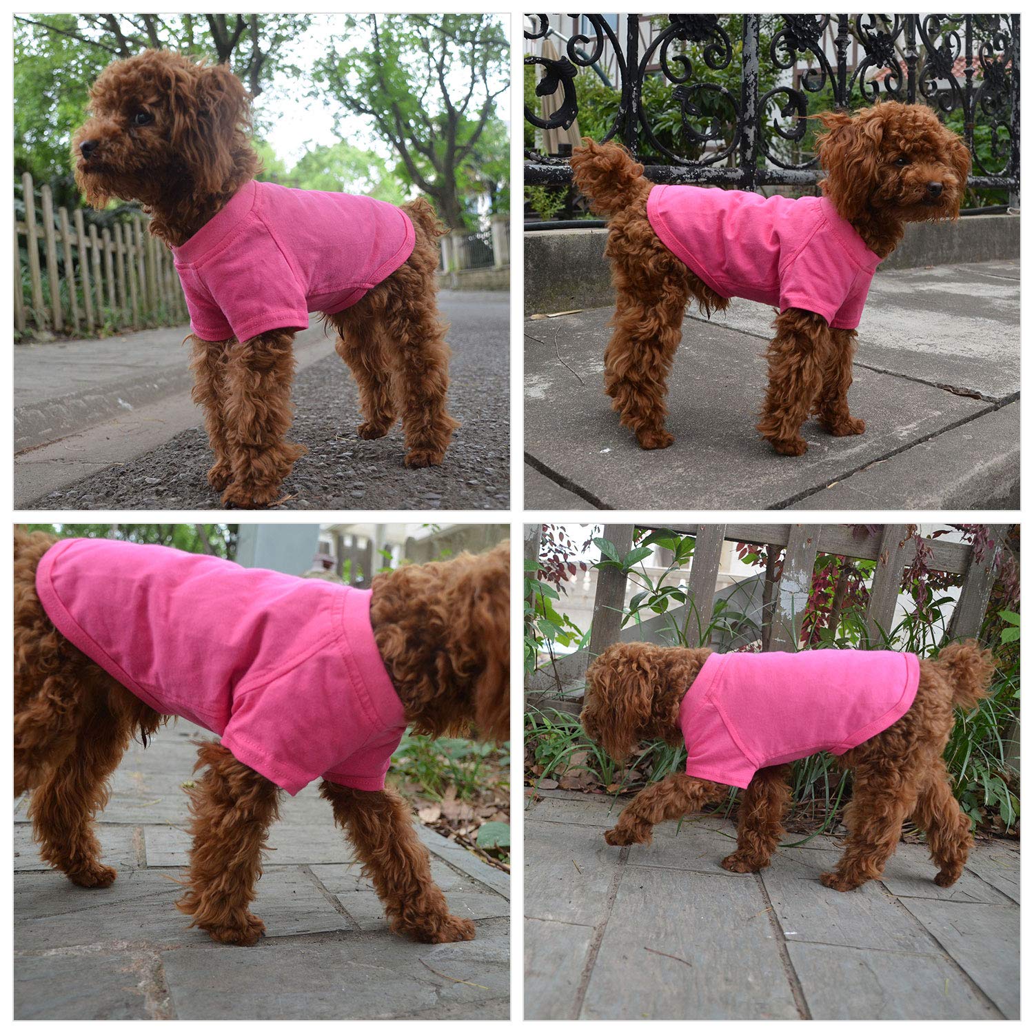 Lovelonglong 2019 Pet Clothing Dog Costumes Basic Blank T-Shirt Tee Shirts For Small Dogs Rosered L