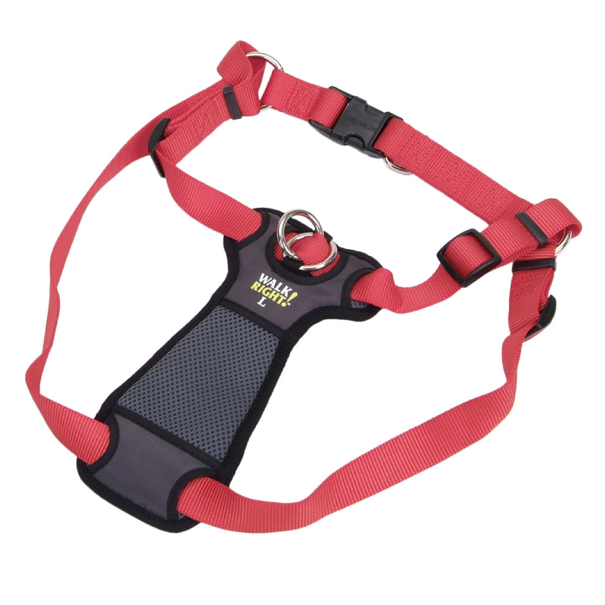 Coastal Pet Walk Right Front-Connect No-Pull Padded Dog Harness - Adjustable & Comfortable Dog Harness - Small & Large Breed Fit - Quality Pet Supplies - Red, Med (20'-30')