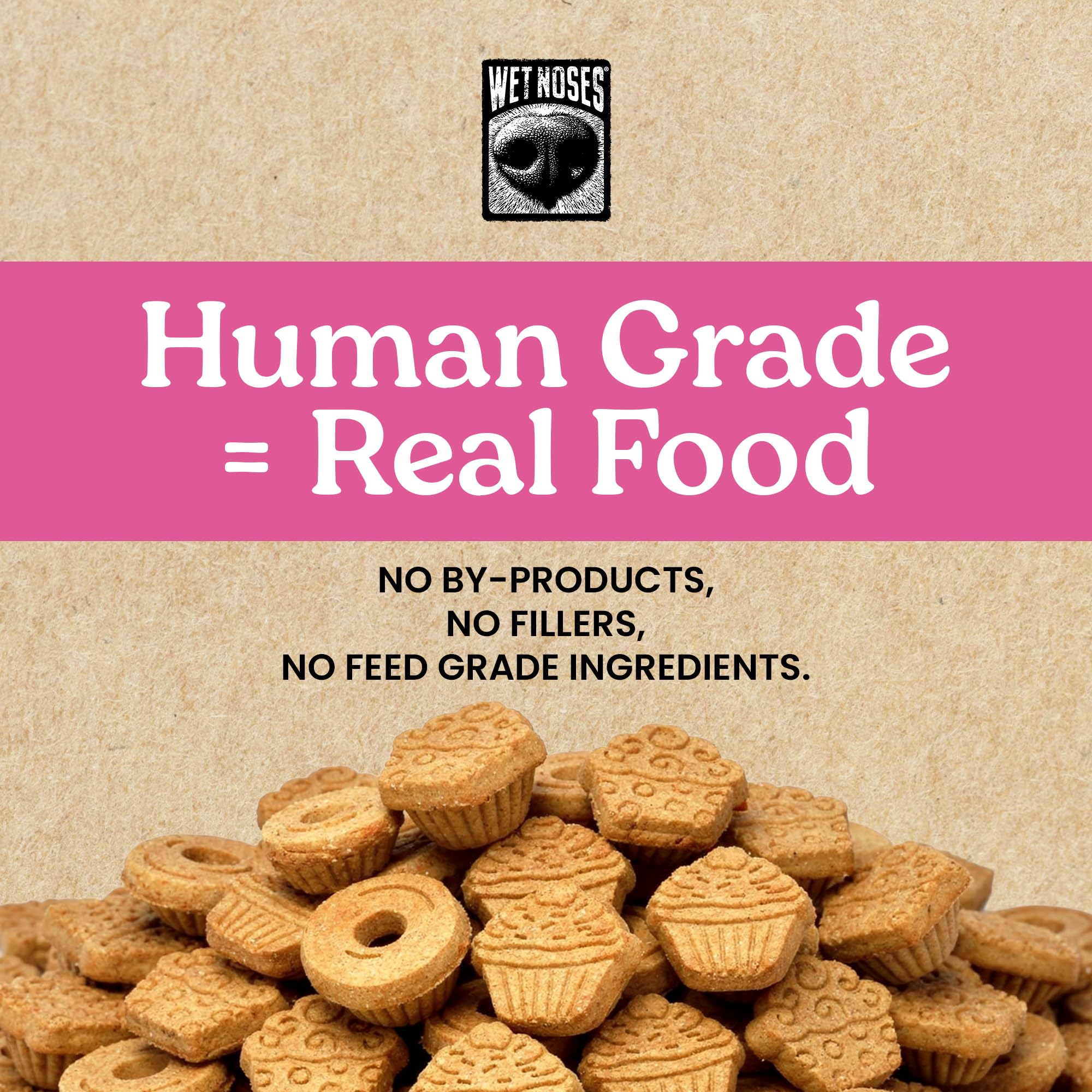 Wet Noses Moments Non-GMO Peanut Butter & Berry Crunchy Dog Treats - 14oz | No Corn, Wheat, Soy or Peas, Made with 5 Simple Ingr