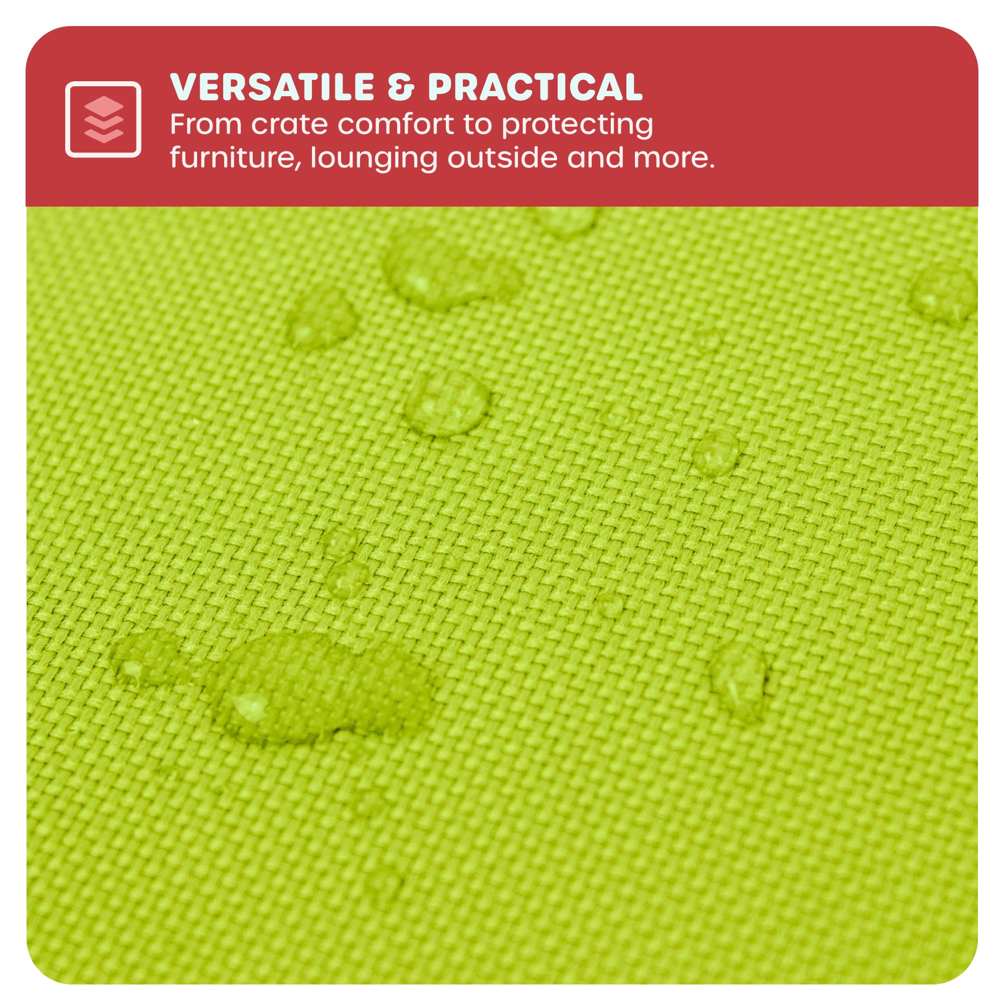 Downtown Pet Supply Dog Crate Pad, X-Small, Dark And Light Green, Waterproof Ripstop Nylon Fabric, Chew Proof And Machine Washab