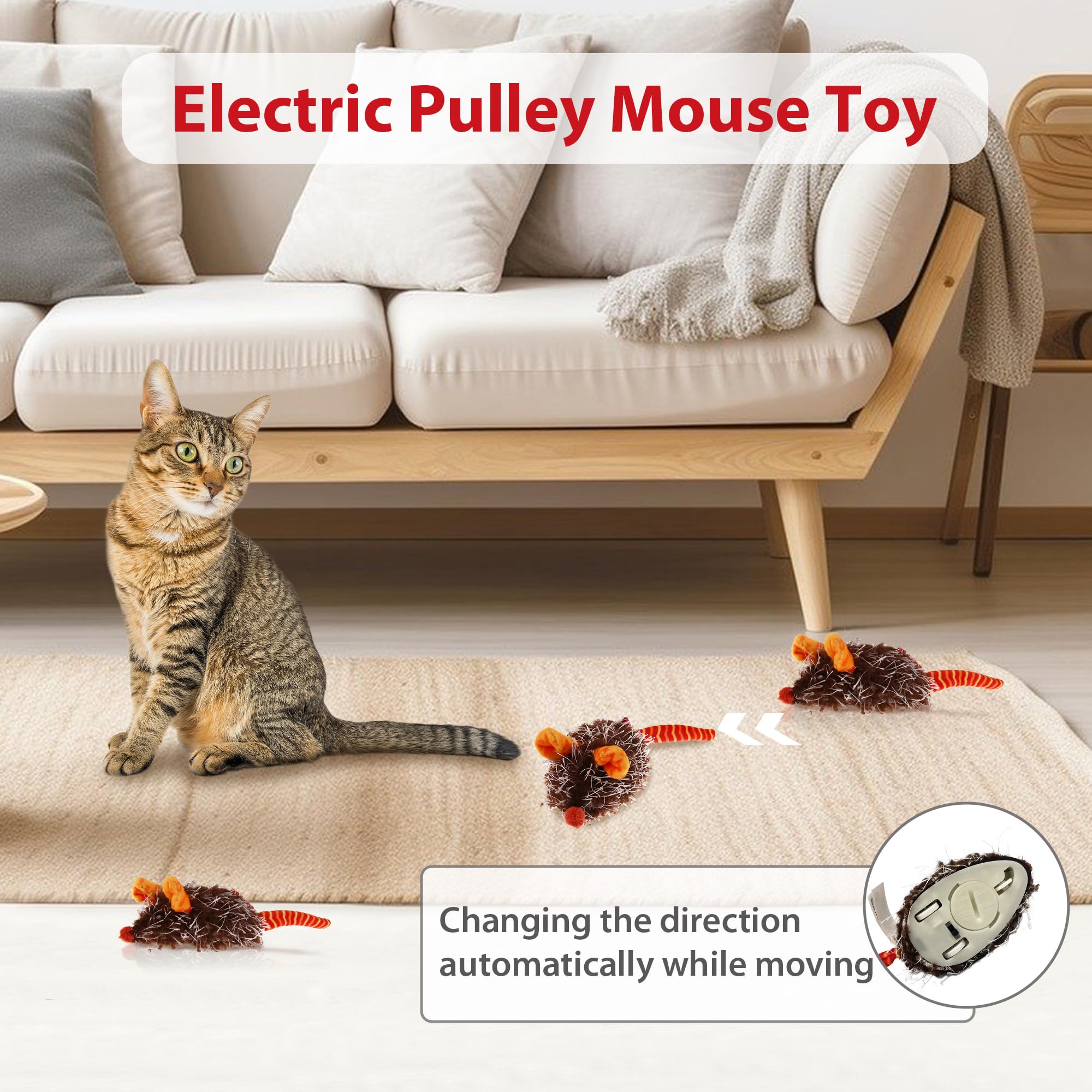 Petgeek Gigwi Interactive Cat Toys For Indoor Cats, Moving Toy For Bored Indoor Adult Cats, Automatic Electronic Moving Mouse Ca