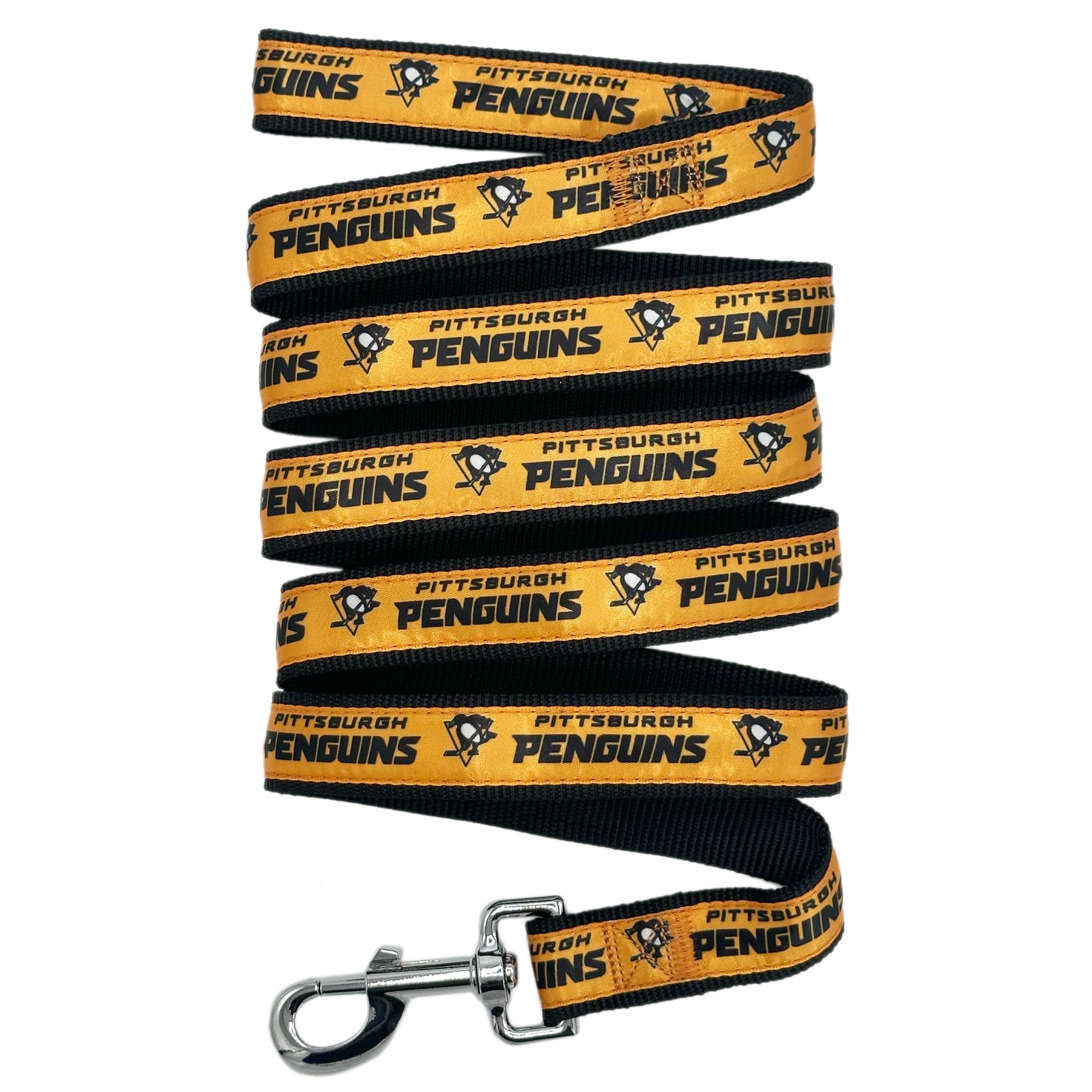 Pets First NHL Pittsburgh Penguins Leash for Dogs & Cats, Walk Cute & Stylish! The Ultimate Hockey Fan Leash!, Large (6 ft Long 