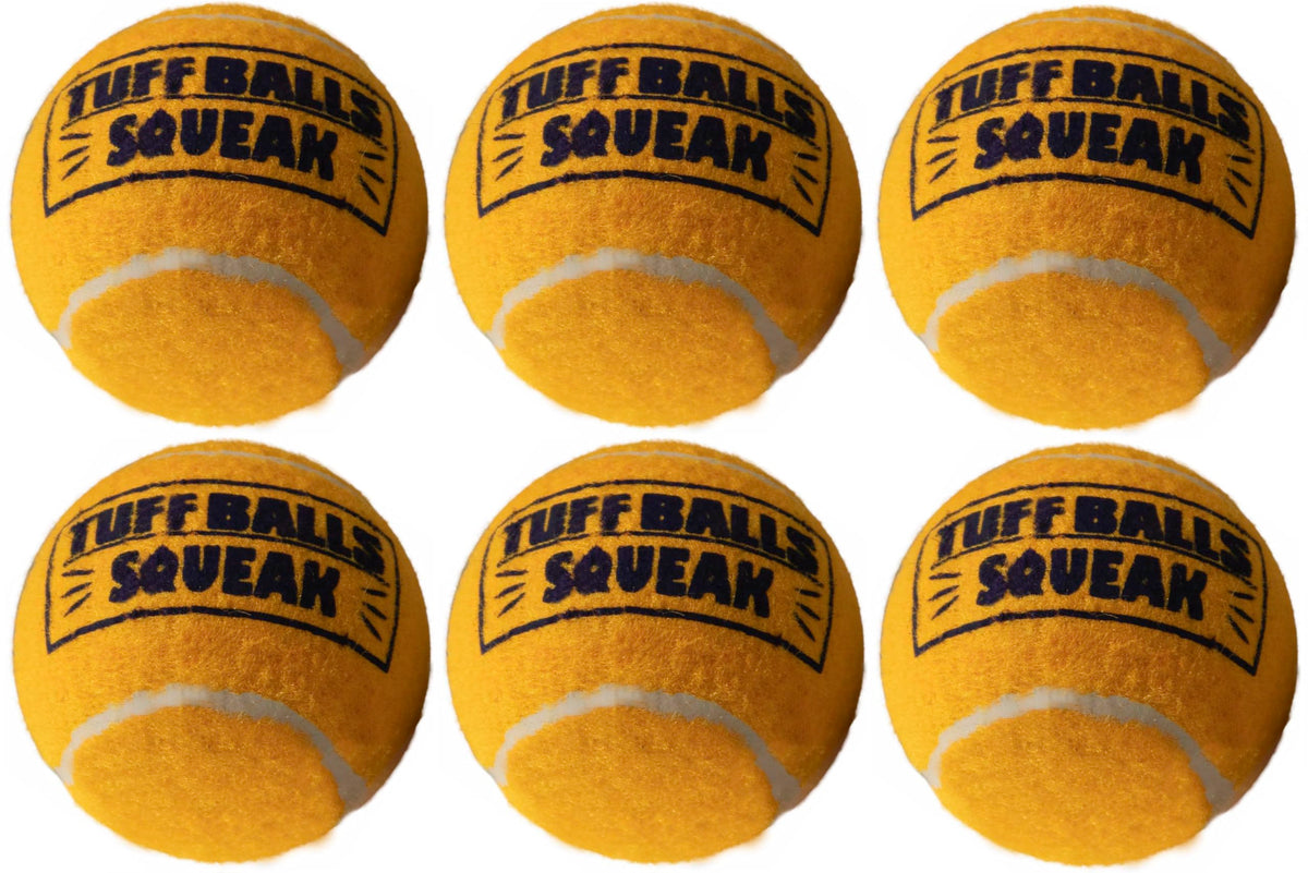 Petsport Squeak Tennis Ball Dog Toys | 6 Pack Small (1.8') Junior Tuff Squeaker Balls For Dogs | Pet Safe Durable Non-Toxic Felt & Rubber | Play Fetch, Launch, Chuck Or Toss At Dog Park