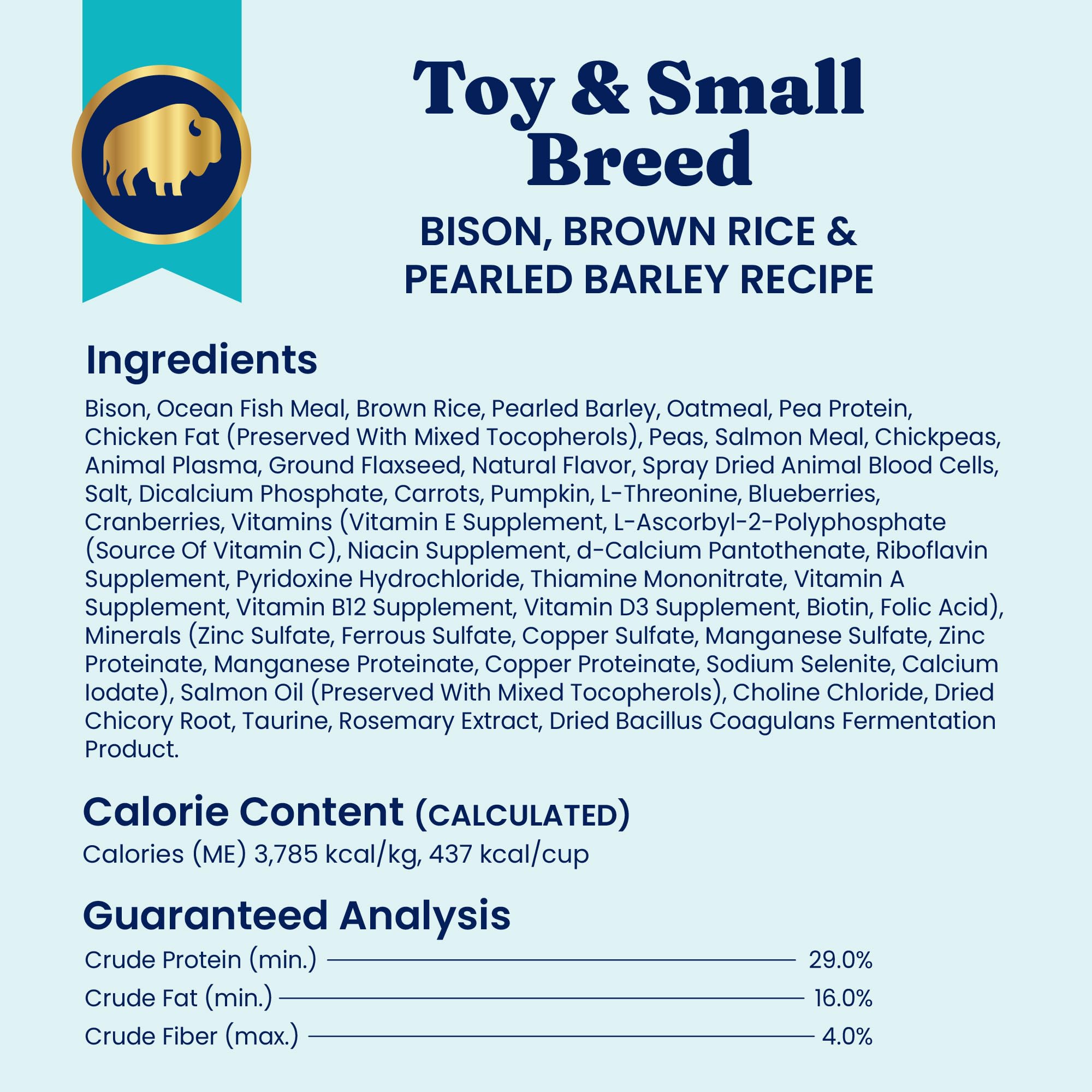 Solid Gold Toy & Small Breed Dog Food Dry Small Bites - Real Bison & Healthy Whole Grain Dogfood - Potato Free, High Fiber Healt