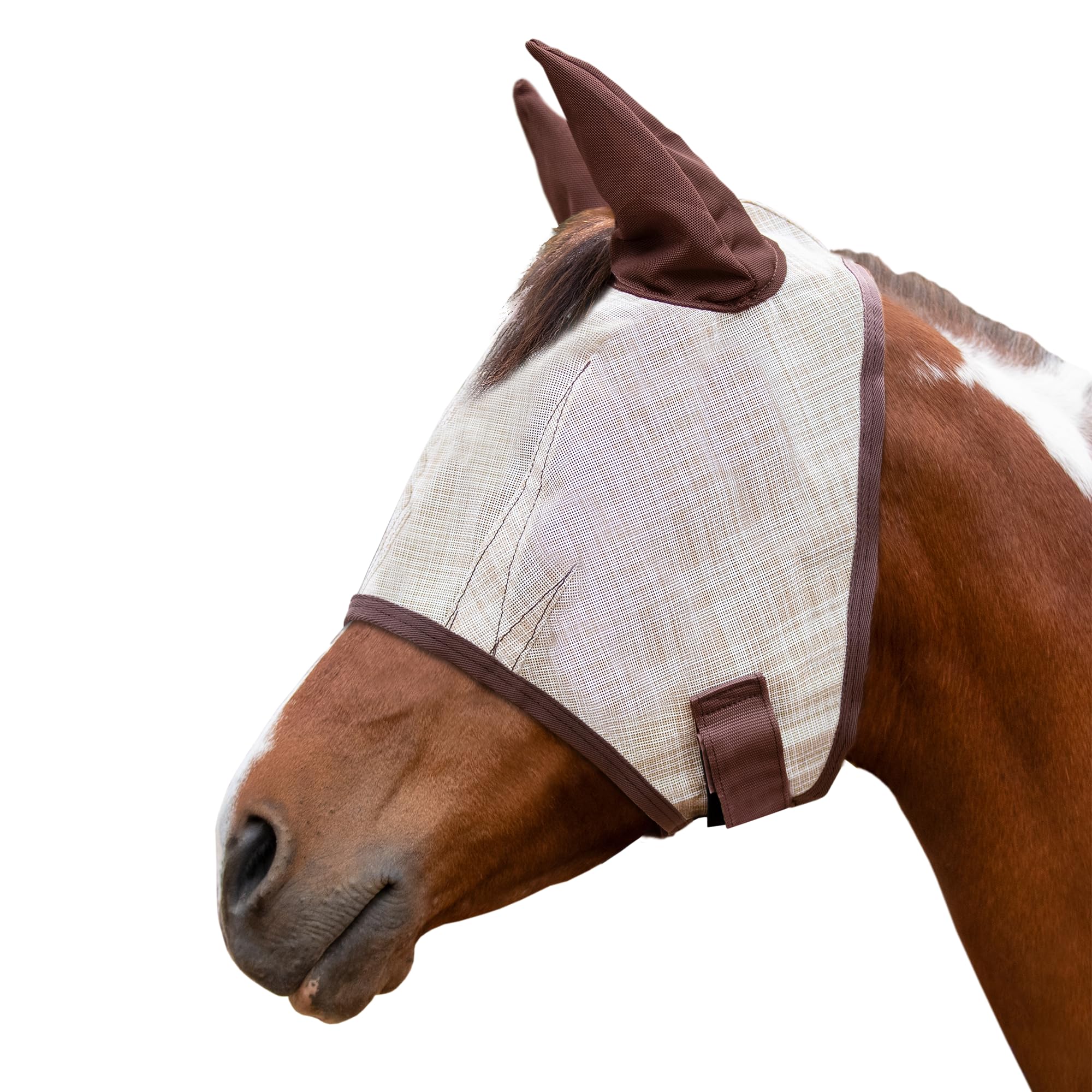 Kensington Signature Fly Mask w/Web Trim, Soft Mesh Ears & Forelock Opening Size: XL-Lrg.Horse Color: 500 - Desert Sand