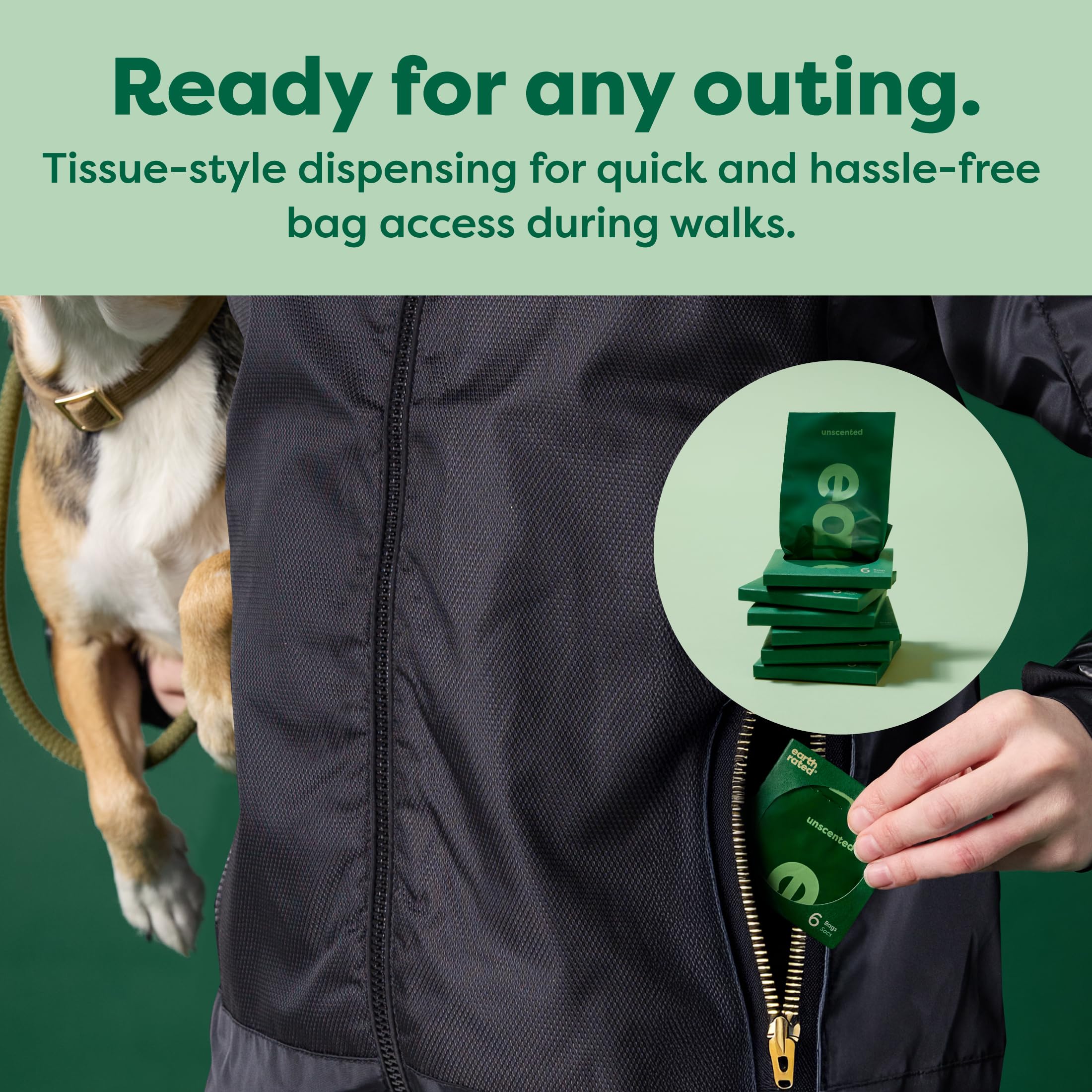 Earth Rated On-The-Go Travel Sized Poop Bag Pocket Packs, Guaranteed Leak Proof And Extra Thick Waste Bags, 36 Count (6 Packs Of