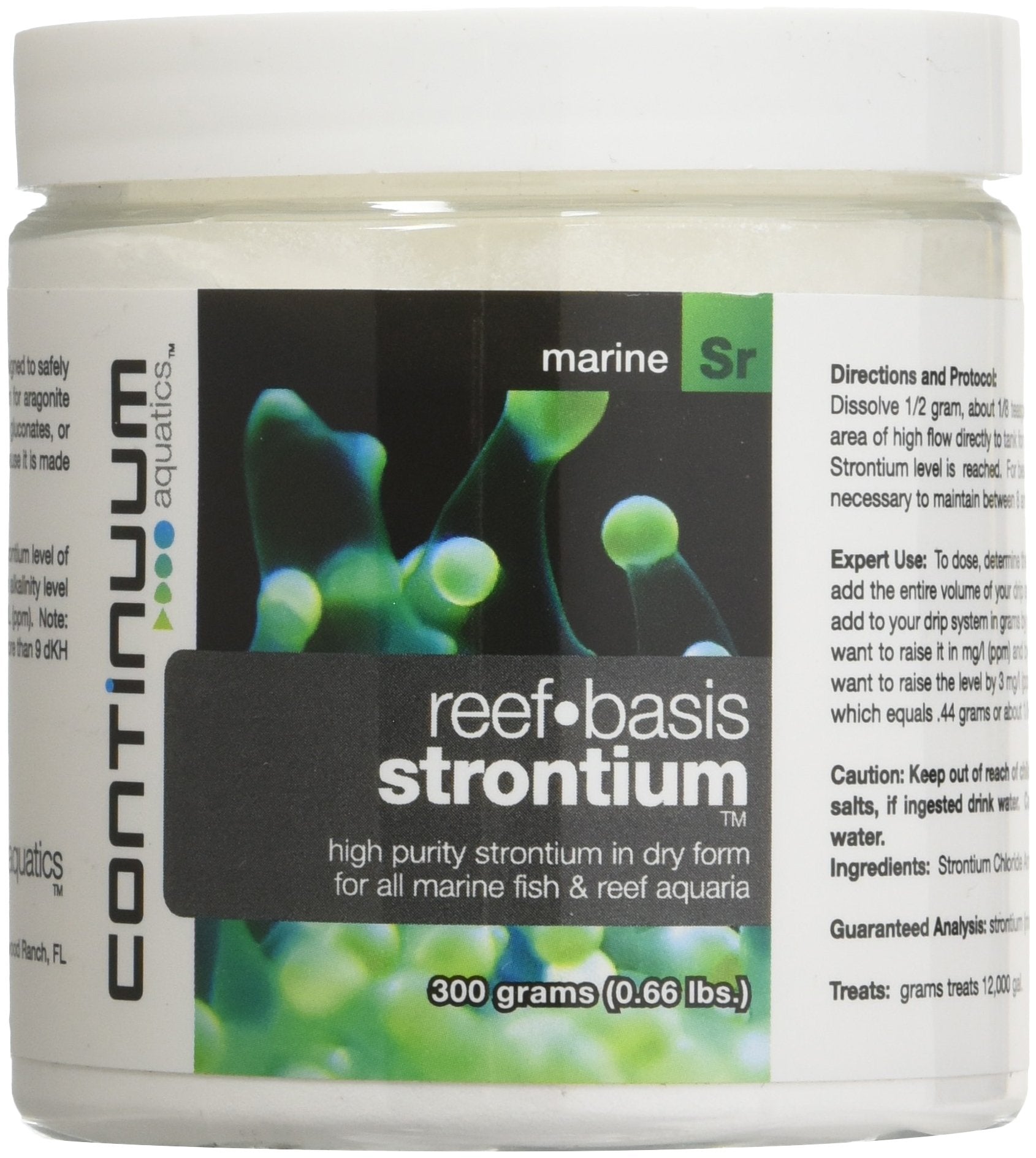 Continuum Aquatics Reef Basis Strontium - Strontium Powder for Marine Fish and Reef Saltwater Aquariums