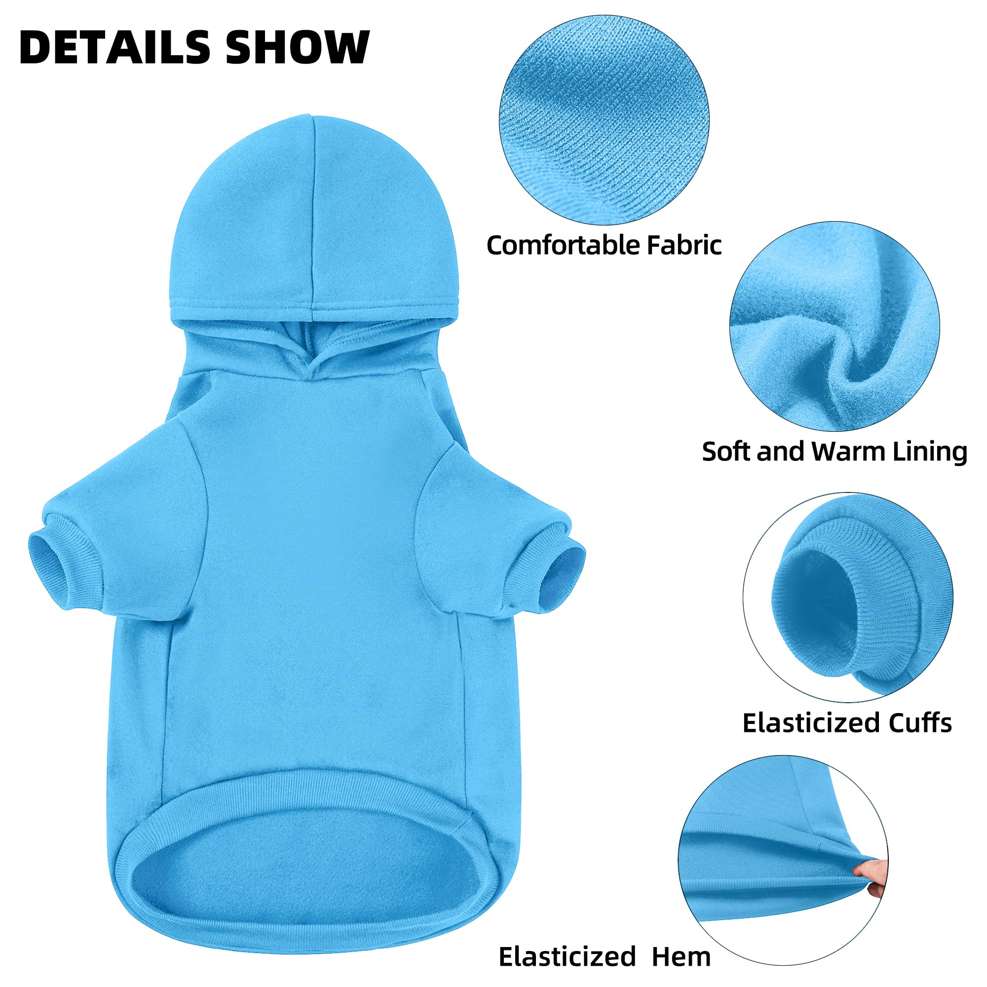 Greenjoy Dog Sweater Dog Hoodie Cold Weather Dog Coat Hooded Sweatshirt For Puppies,Cats, Small Medium Large Dogs (Blue(I Love M