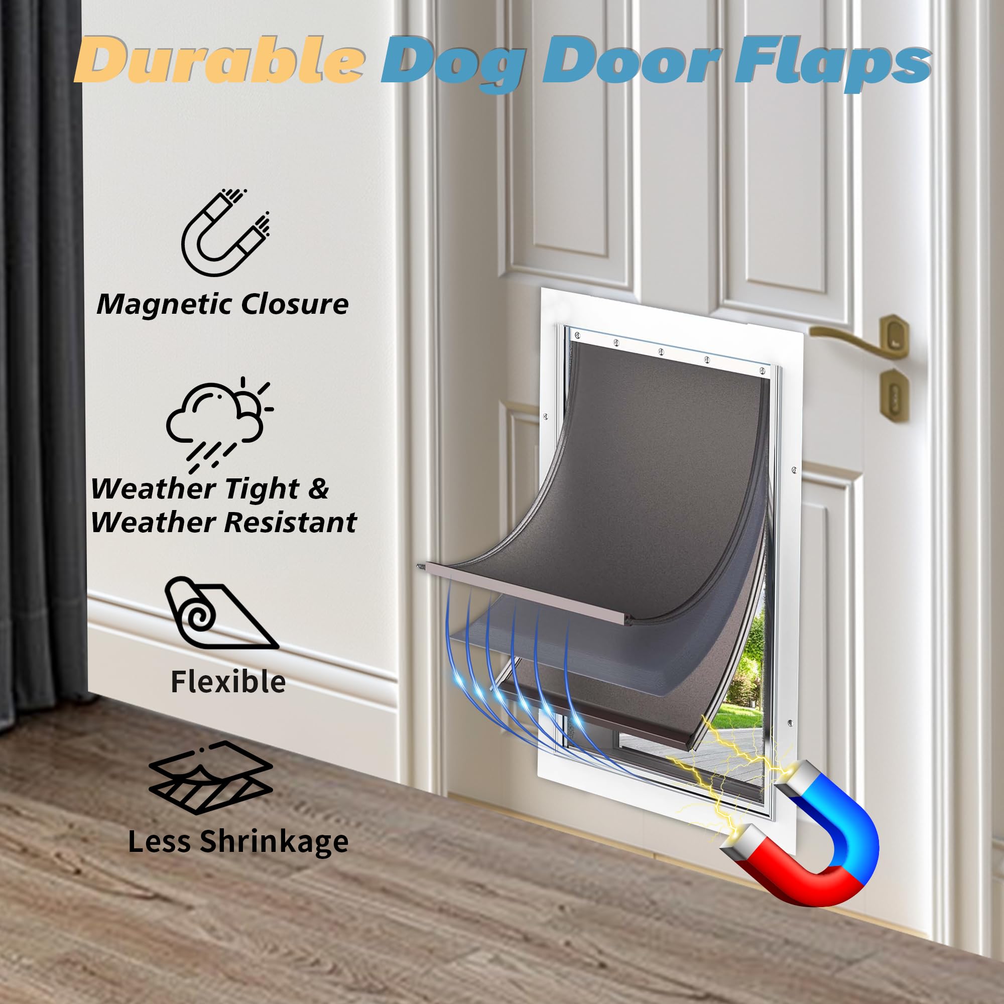 3-Flap Large Dog Door Replacement Flap With Screws, Extreme Weather Replacement Flaps - Compatible With Petsafe Freedom Doggie D