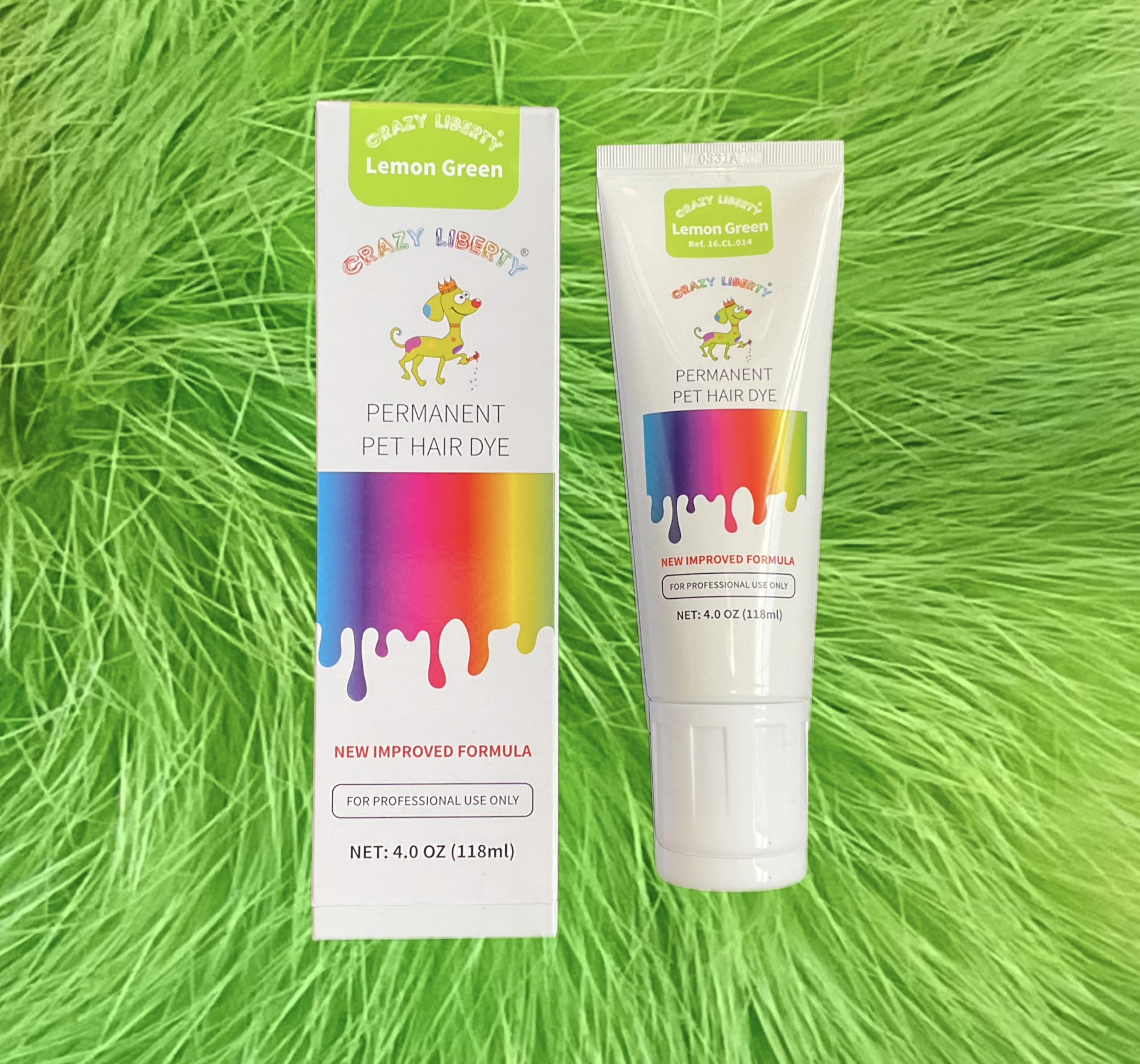 Crazy Liberty Permanent Hair Dye For Dogs And Horses, 4 Oz Tube. (Lemon Green)