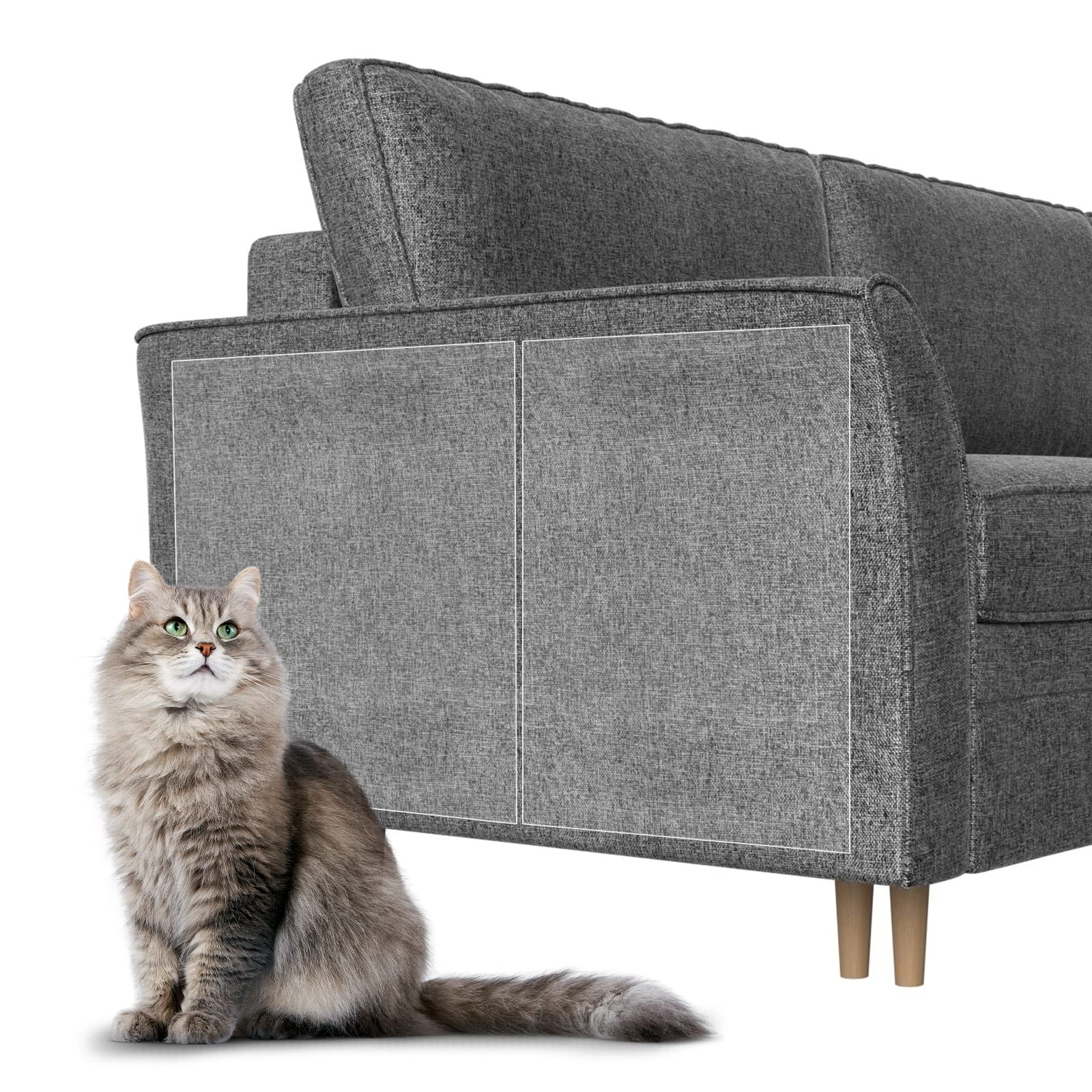 Happyfreesx Anti Cat Scratch Furniture Protector From Cats, 11 Pcs Sticky Paws, Corner Couch Protector For Cats, Cat Scratch Det