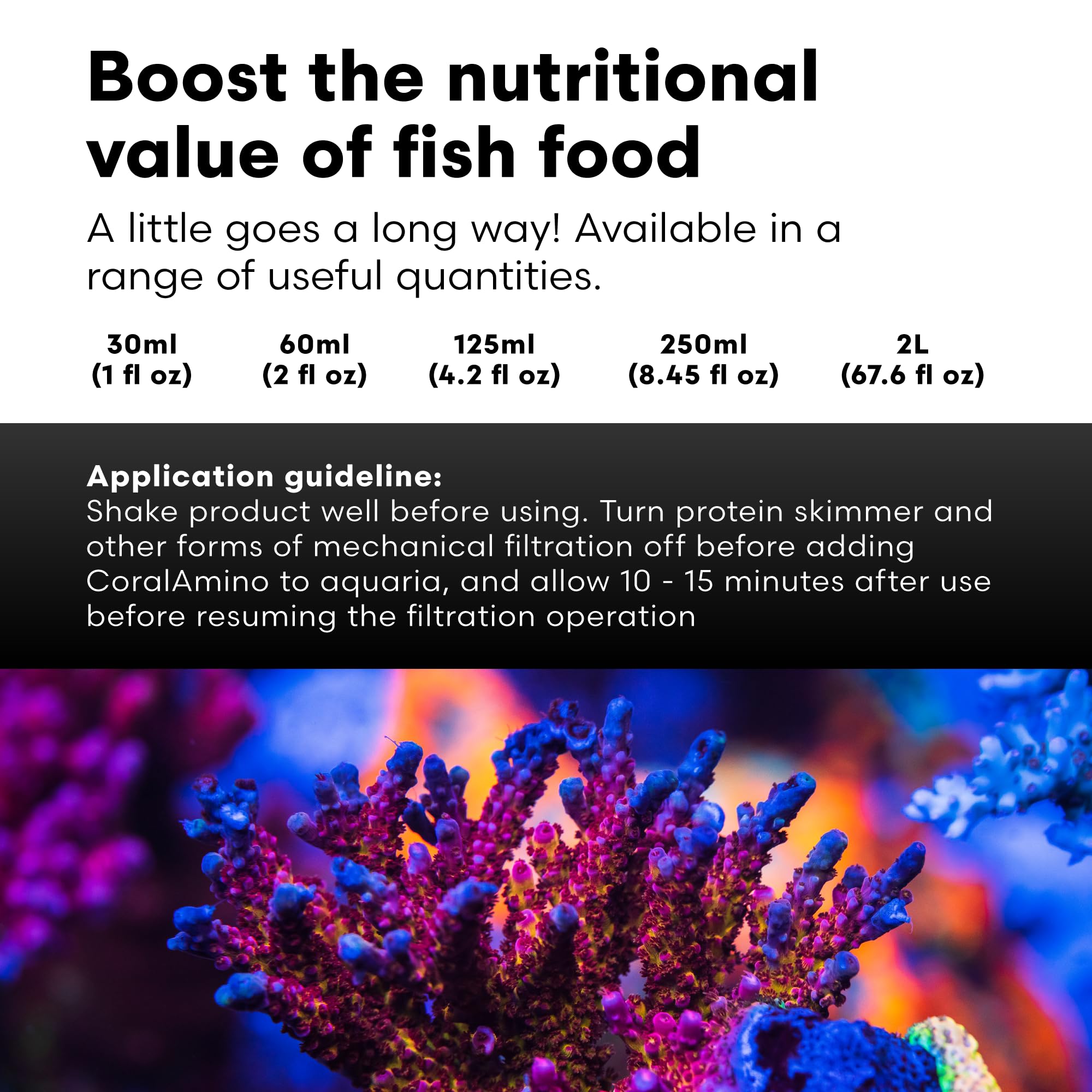 Brightwell Aquatics CoralAmino - Complex of Amino Acids for Corals - Coral Food for Aquarium Coral Growth - Saltwater Aquarium T