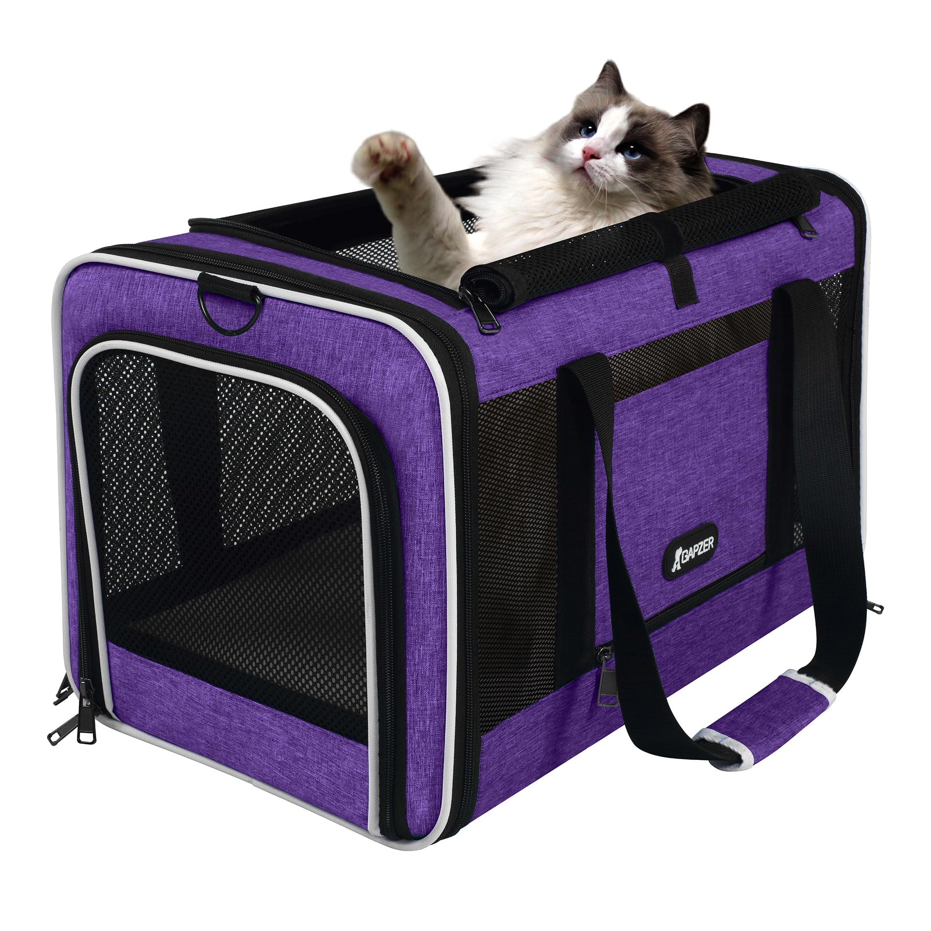 GAPZER Per Carrier for Cat 18x11x11 Inch FAA Complaint, Kitten Taxi Top Load Soft Cloth Bag, Small Animal Portable in Cabin Crat