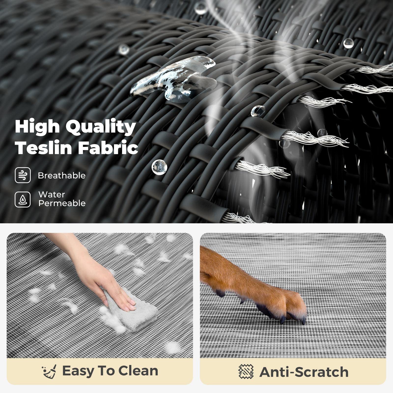 Veehoo Elevated Dog Bed, Outdoor Raised Dog Cots Bed For Large Dogs, Cooling Camping Elevated Pet Bed With Slope Headrest For Indoor And Outdoor, Washable Breathable, X-Large, Black Silver, Cwc2204