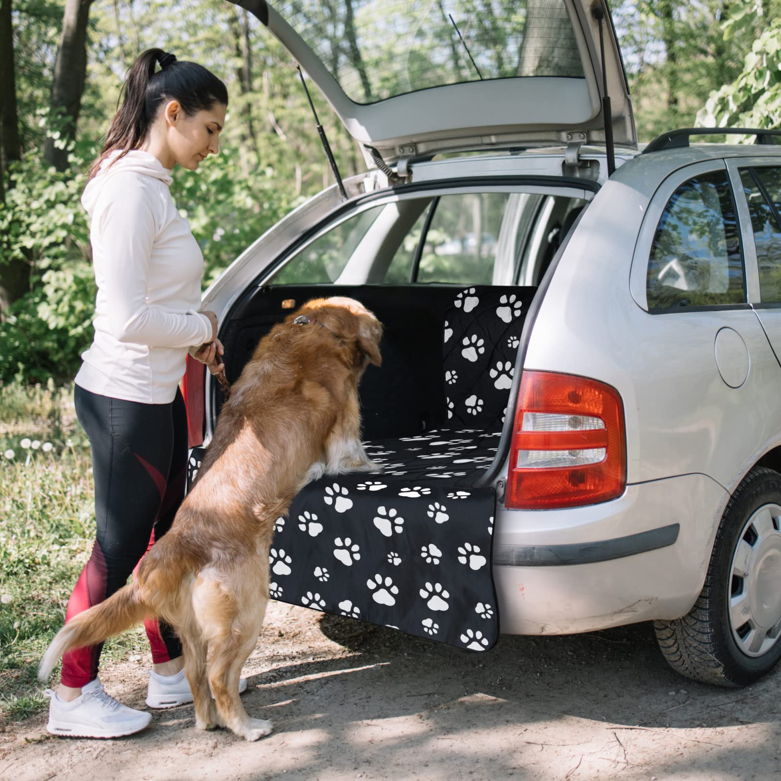 F-Color Suv Cargo Liner For Dogs, Upgraded Extra Large Water Resistant Pet Cargo Cover Dog Seat Cover Mat For Suv Sedans Vans Wi
