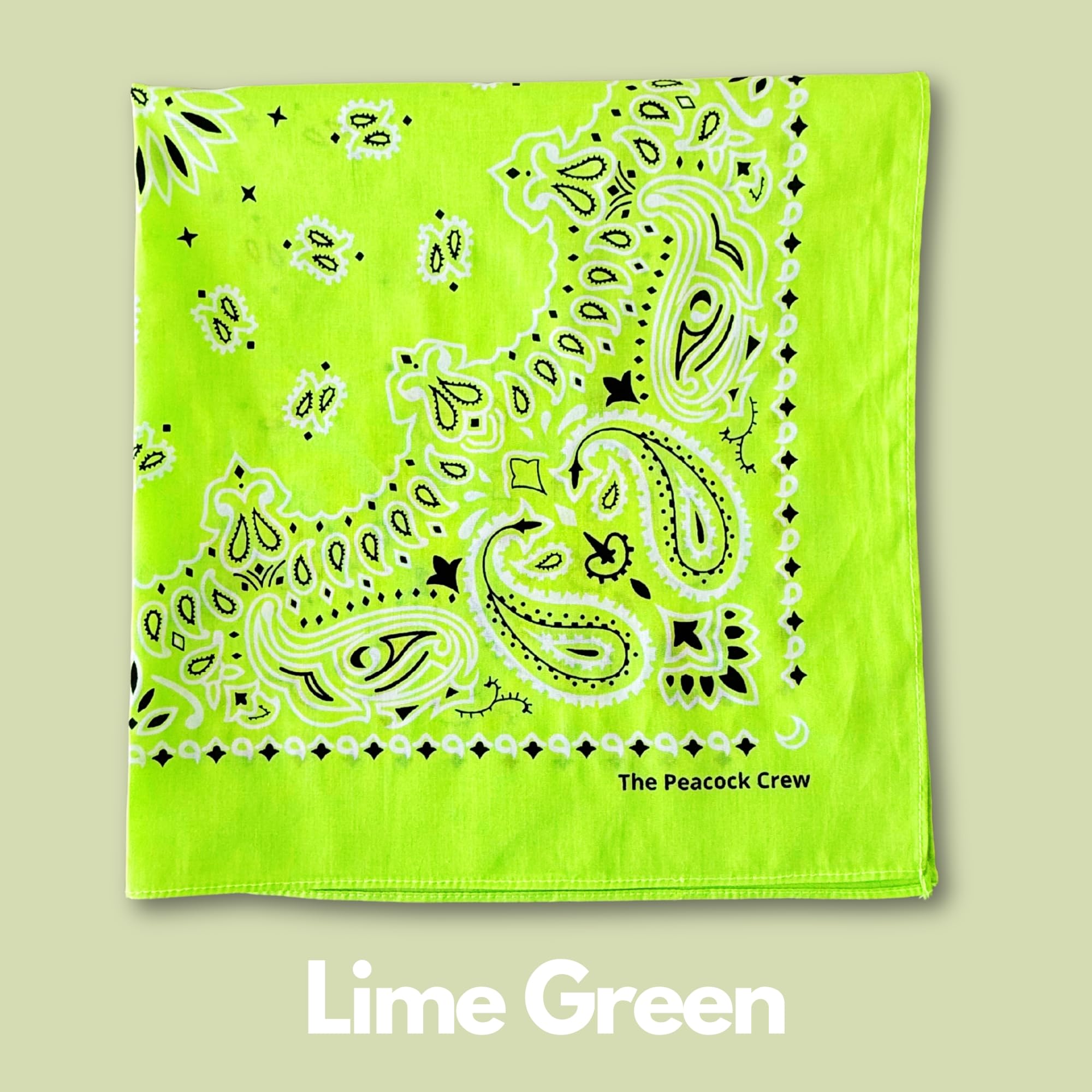 The Peacock Crew Pack of 4 Cotton Bandanas for Men and Women - The Greens
