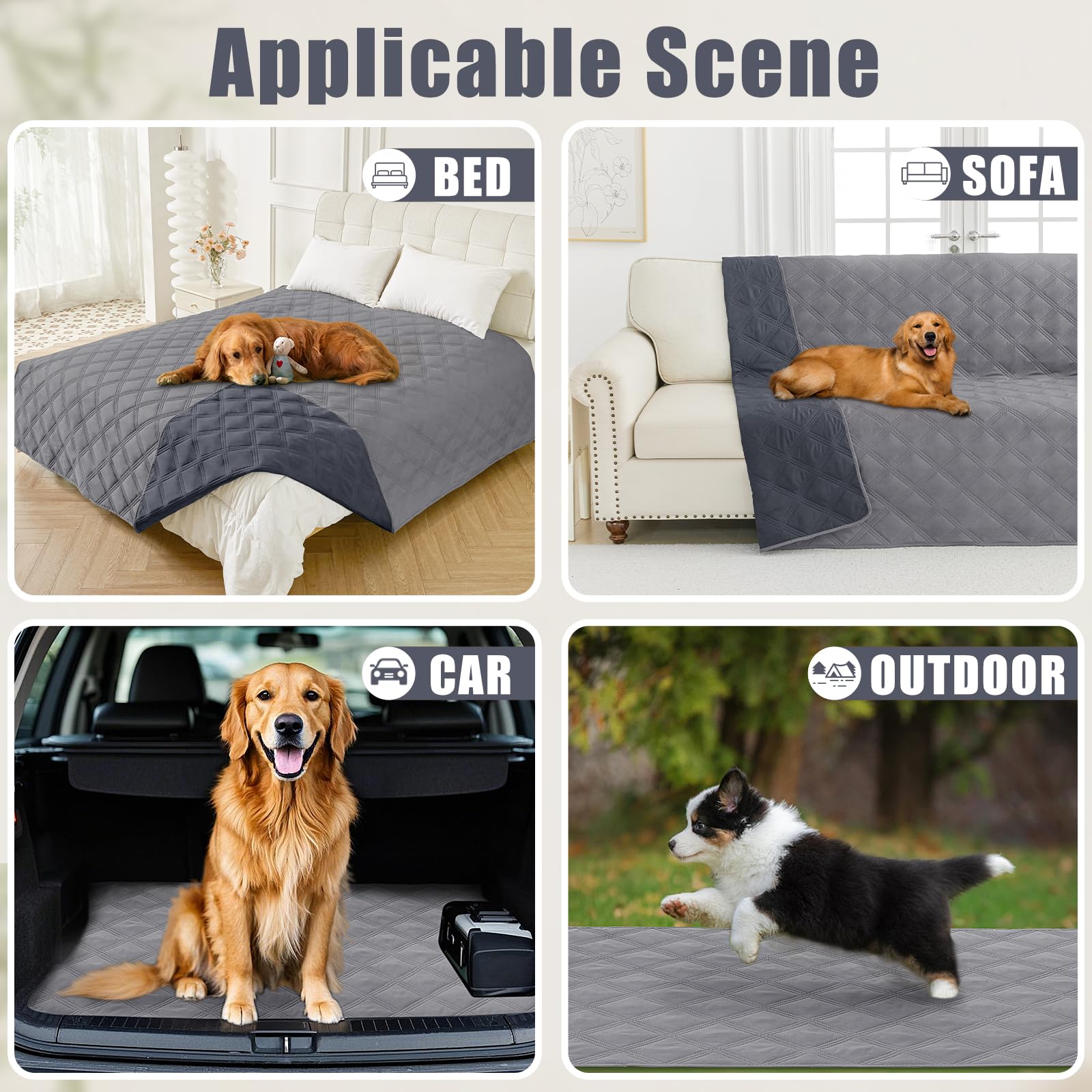 Smiry Waterproof Dog Bed Cover Blanket 82X102, Soft Reversible Pet Blanket, Washable Leakproof Cats Dogs Couch Cover For Sofa, C