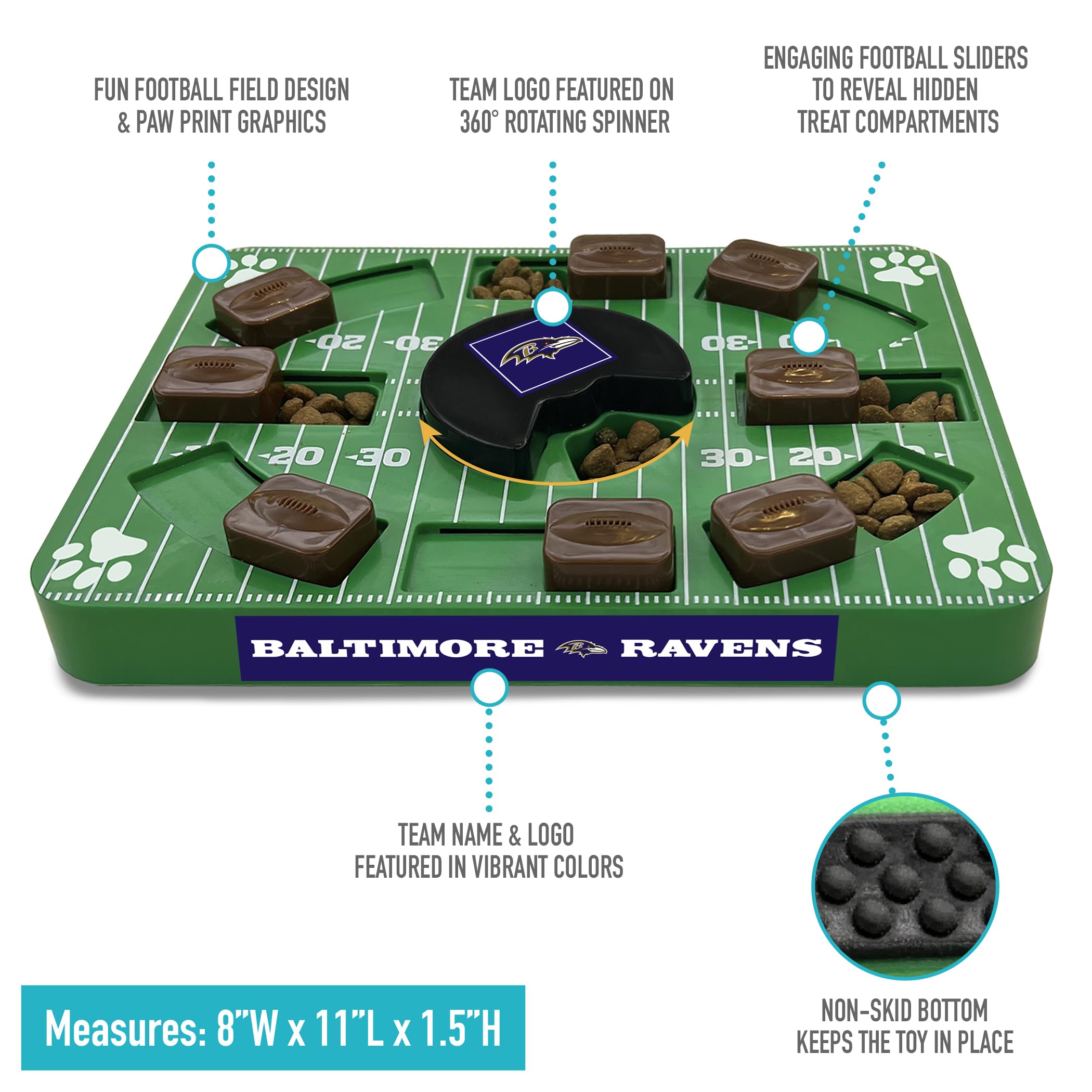 Pets First Nfl Baltimore Ravens Puzzle Toy, Interactive Dog Puzzle Treat Toy