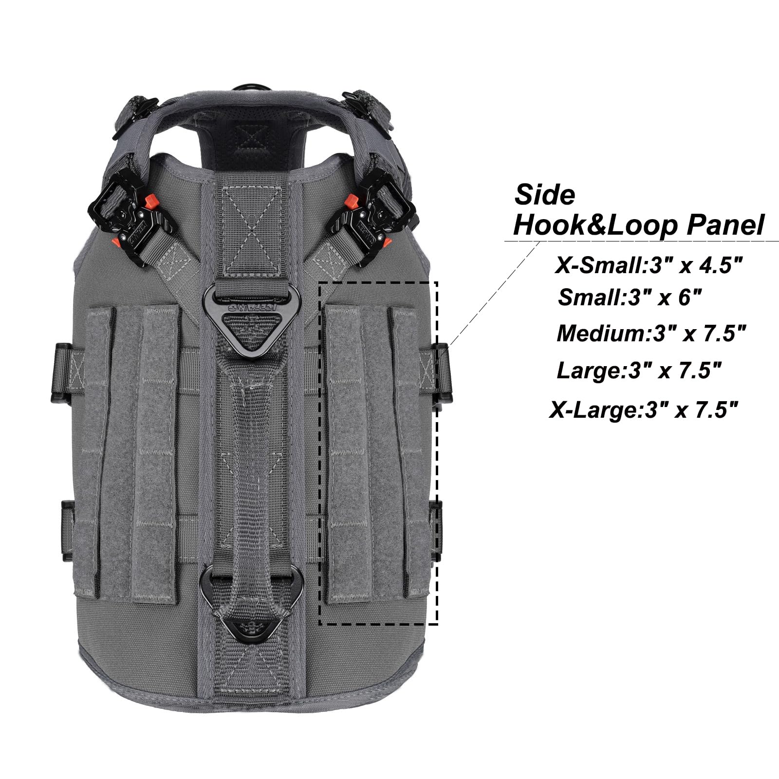 Icefang Tactical Dog Operation Harness With 6X Buckle,Dog Molle Vest With Handle,3/4 Body Coverage,Hook And Loop Panel For Id Pa