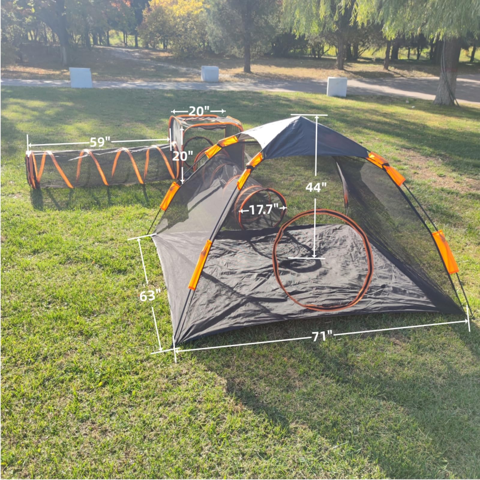 Catio Outdoor Cat Enclosures For Indoor Cats, 4-In-1 Outside Large Playground Include Portable Cat Tent And Tunnel, For Cats And