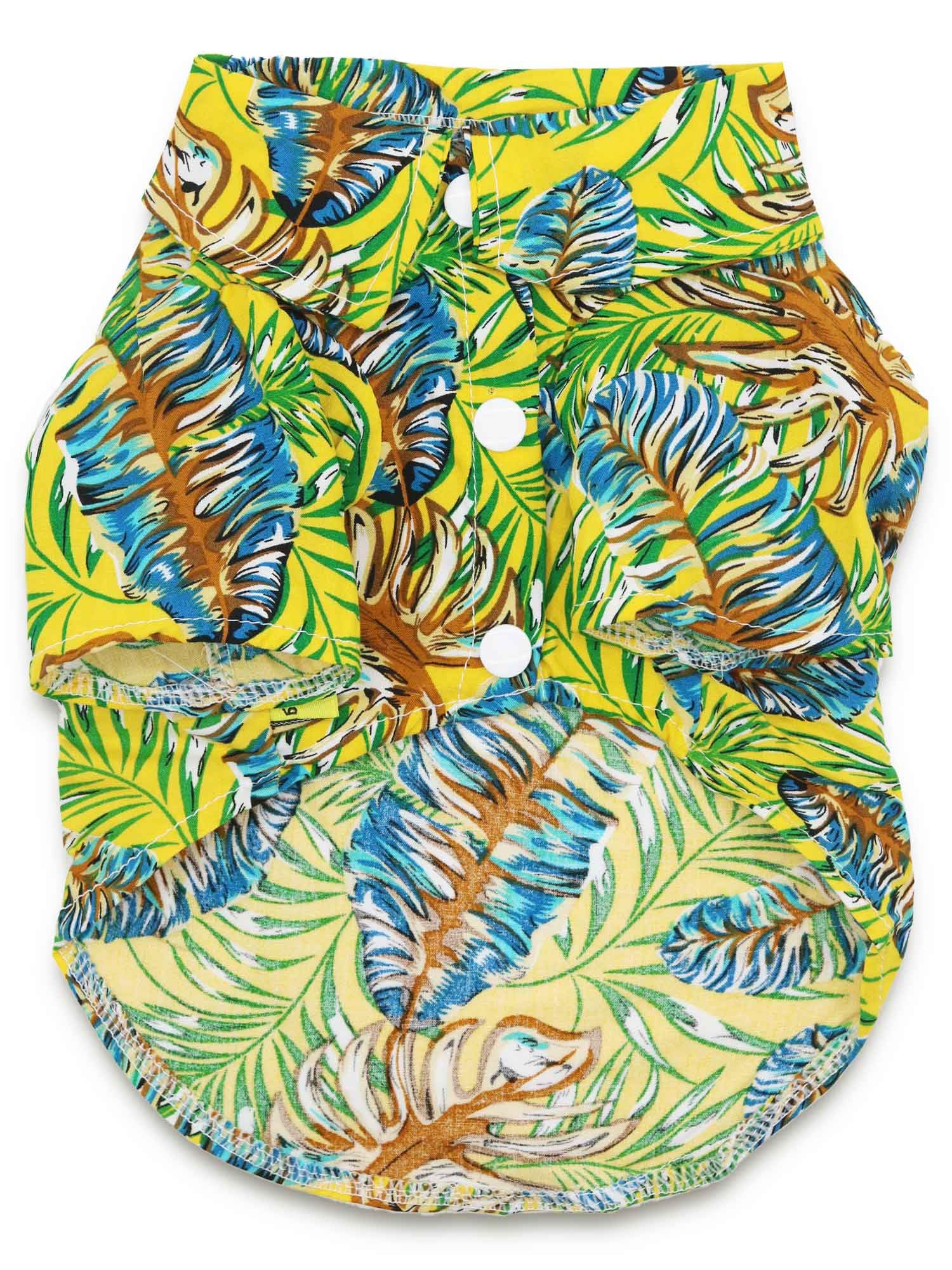 Droolingdog Small Dog Hawaiian Shirt Dog Hawaii Summer T-Shirt Beach Shirt For Small Dogs, Xl