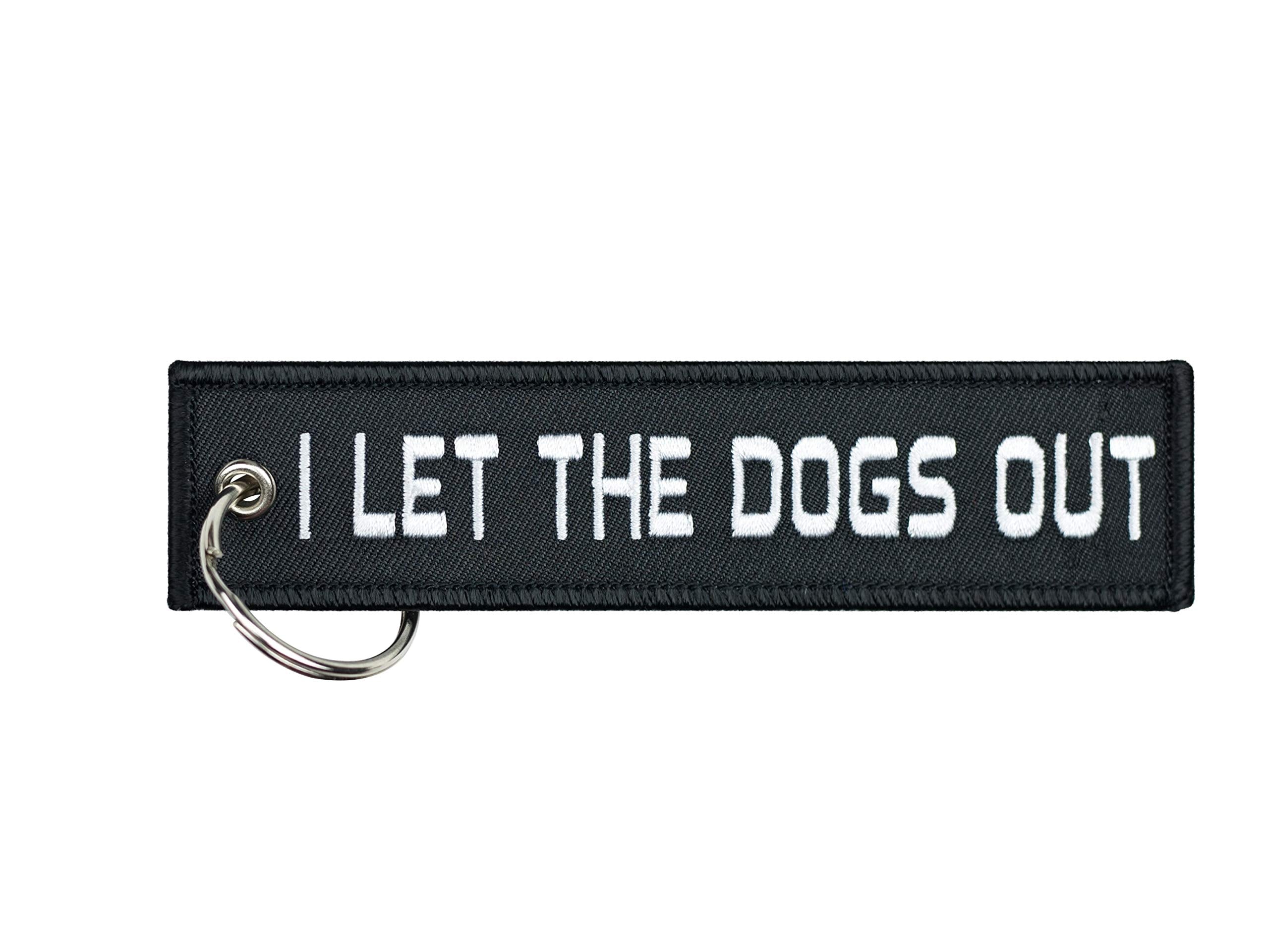 Motoloot Dog Keychain Pup Puppy Key Ring Tag For Keys, Gift, Present And Dog Lover (I Let The Dogs Out)