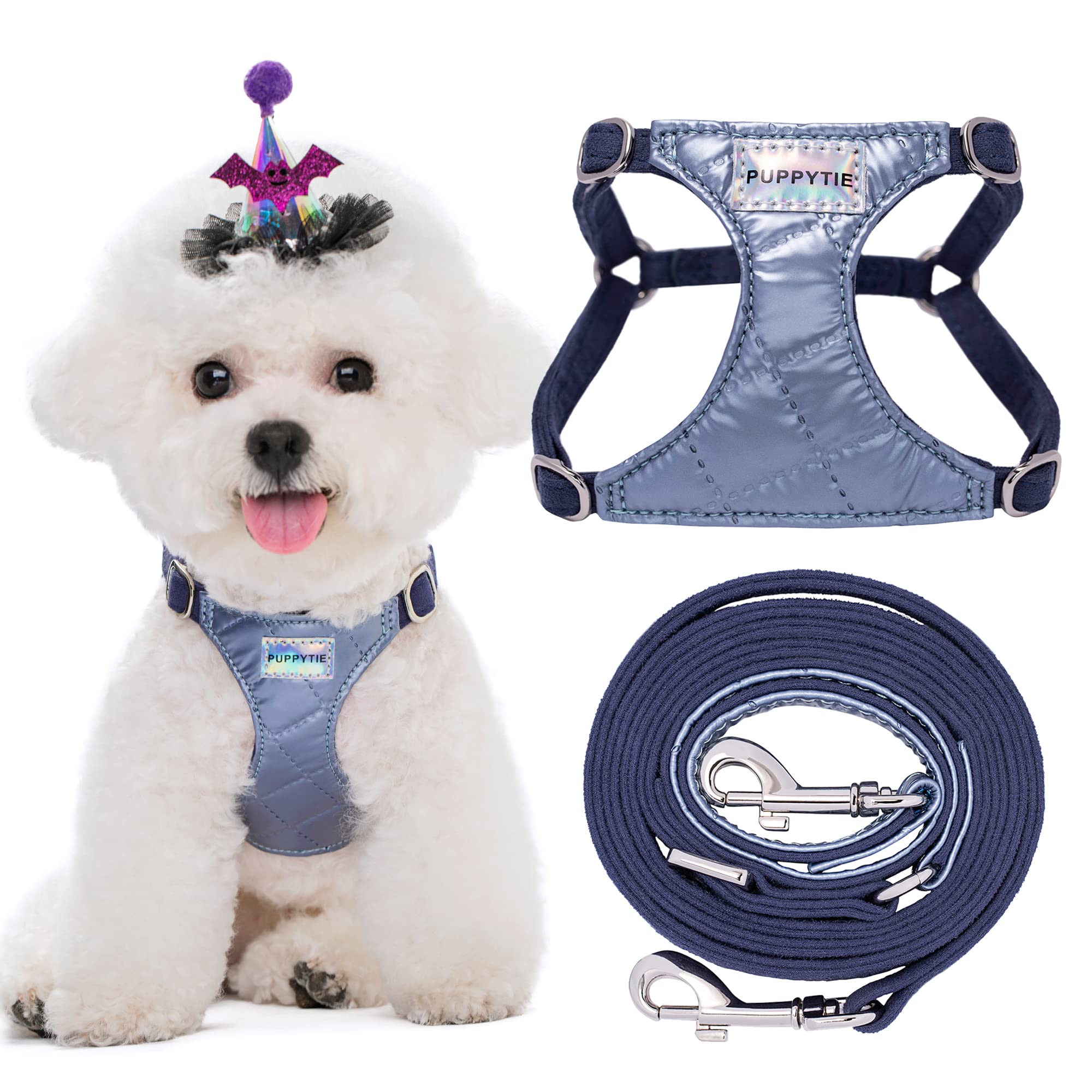 Puppytie No Pull Xs Dog Harness With Multifunction Dog Leash,Soft Adjustable No Choke Escape Proof Pet Harness Vest,Glossy Galax